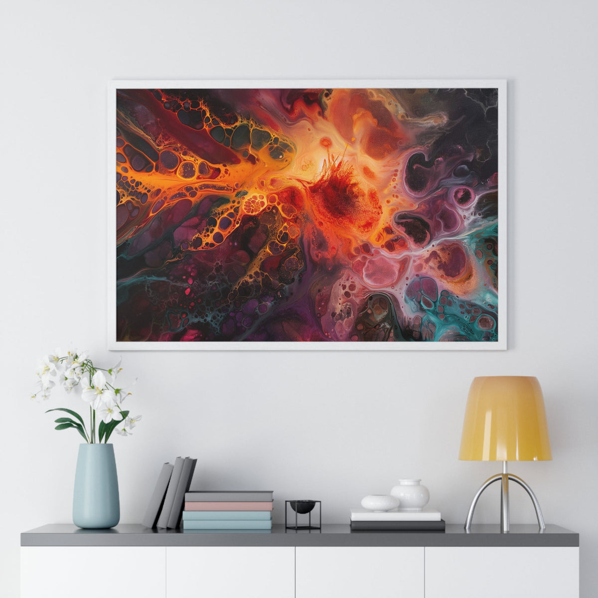 Fiery Nebula Framed Print - JG Visual Arts