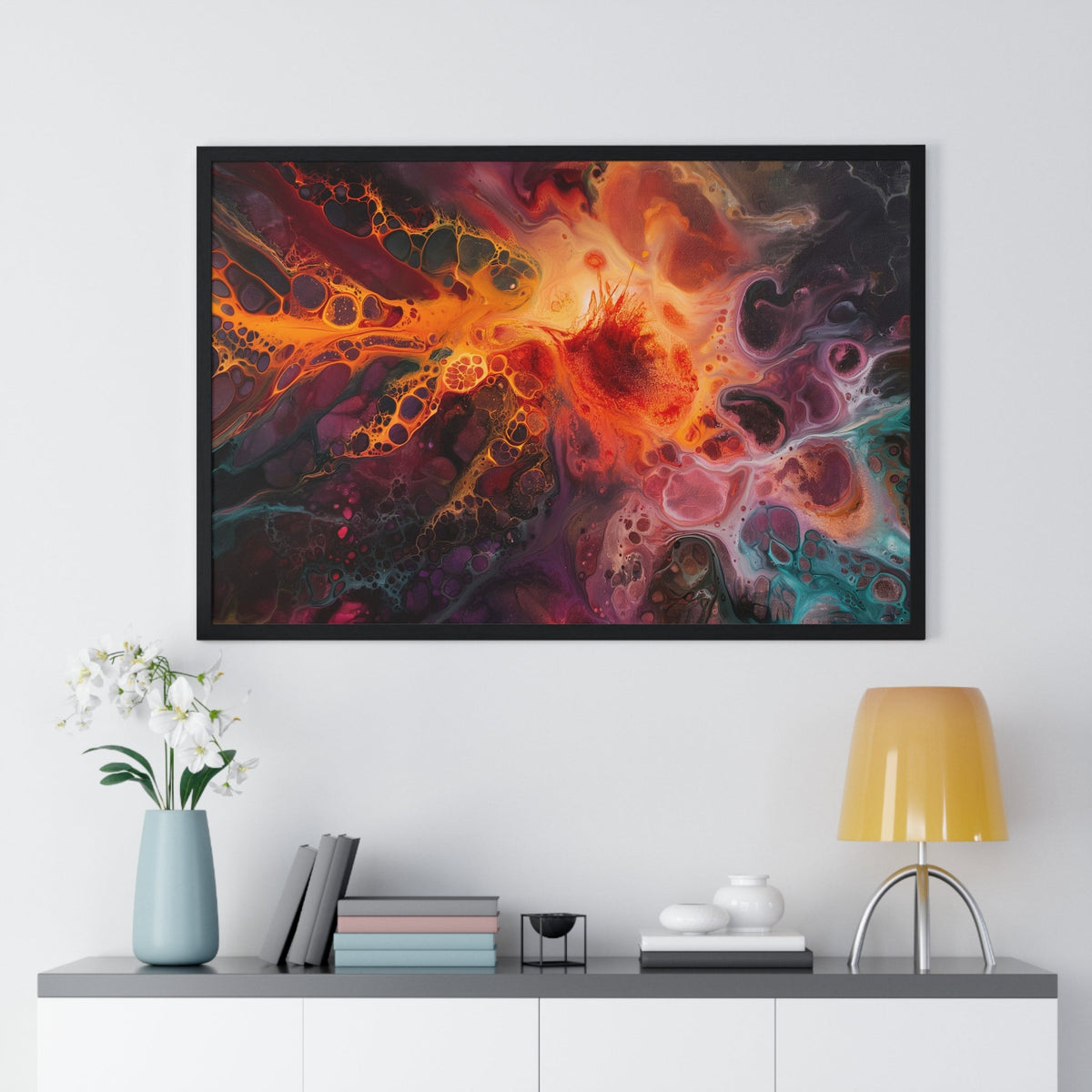 Fiery Nebula Framed Print - JG Visual Arts