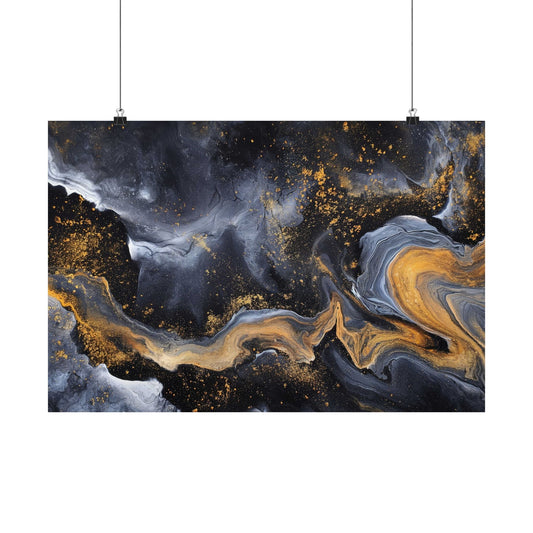 Goldleaf Obsidian Poster - JG Visual Arts