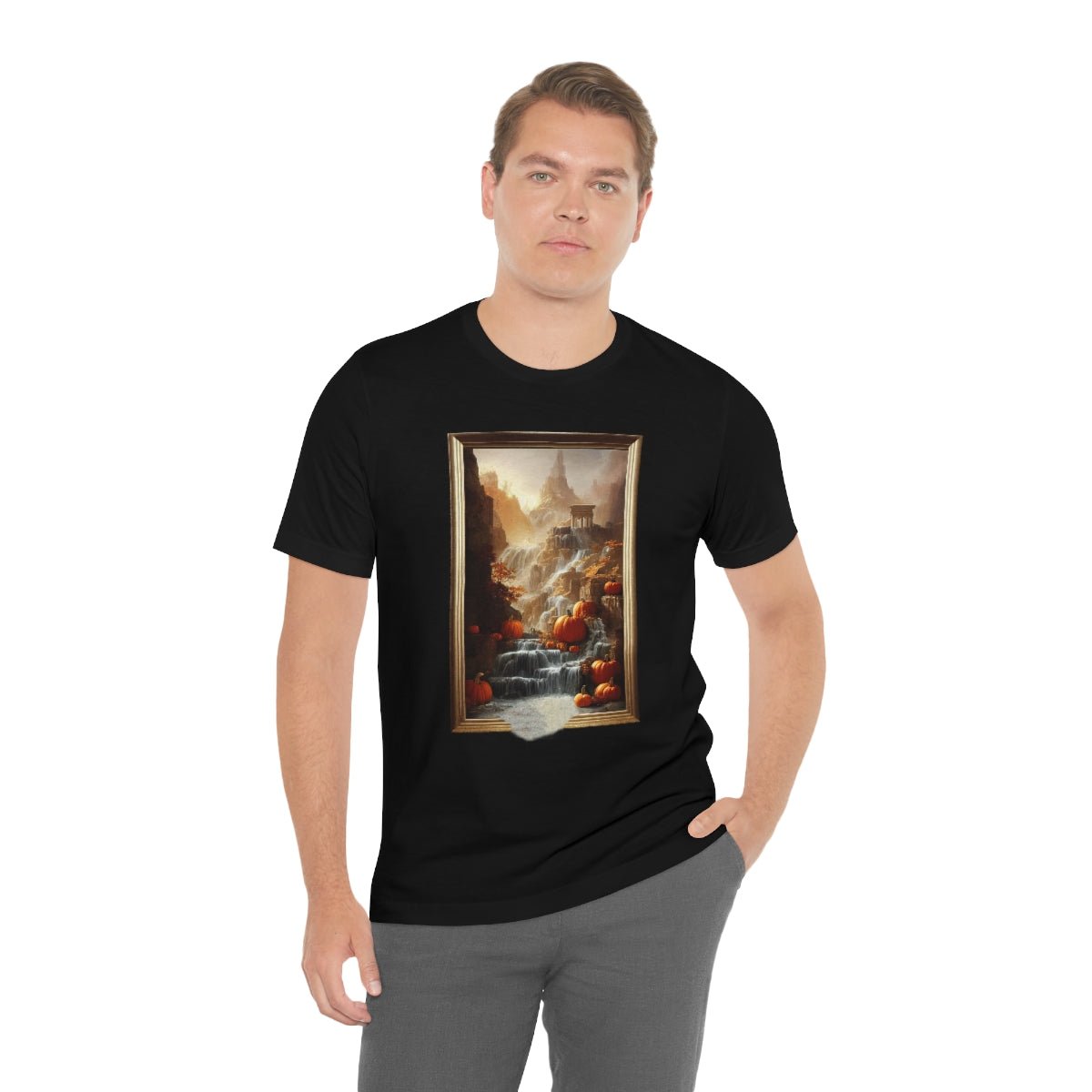 "Harvest Waterfall" - Unisex Jersey Short Sleeve Tee - JDG Visual Arts