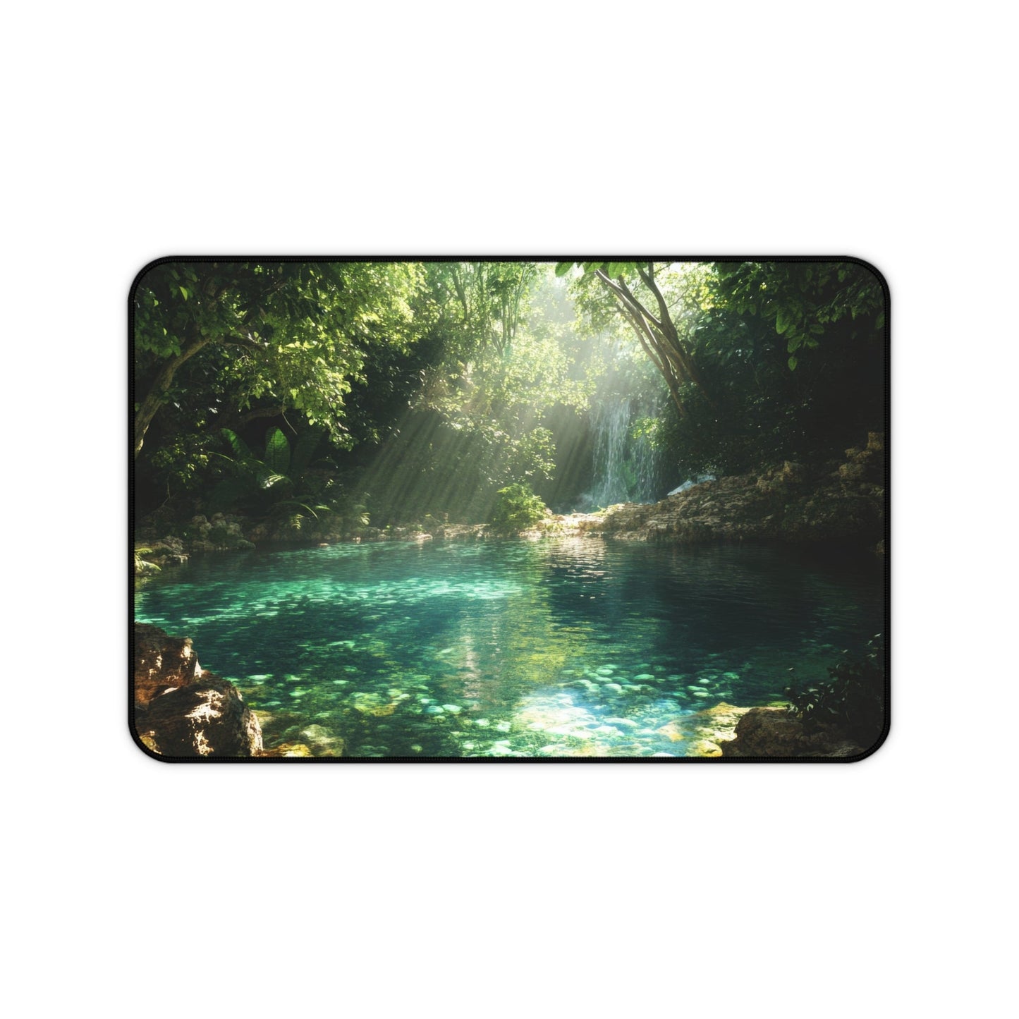 Hidden Oasis — Tropical Pool Desk Mat - JG Visual Arts