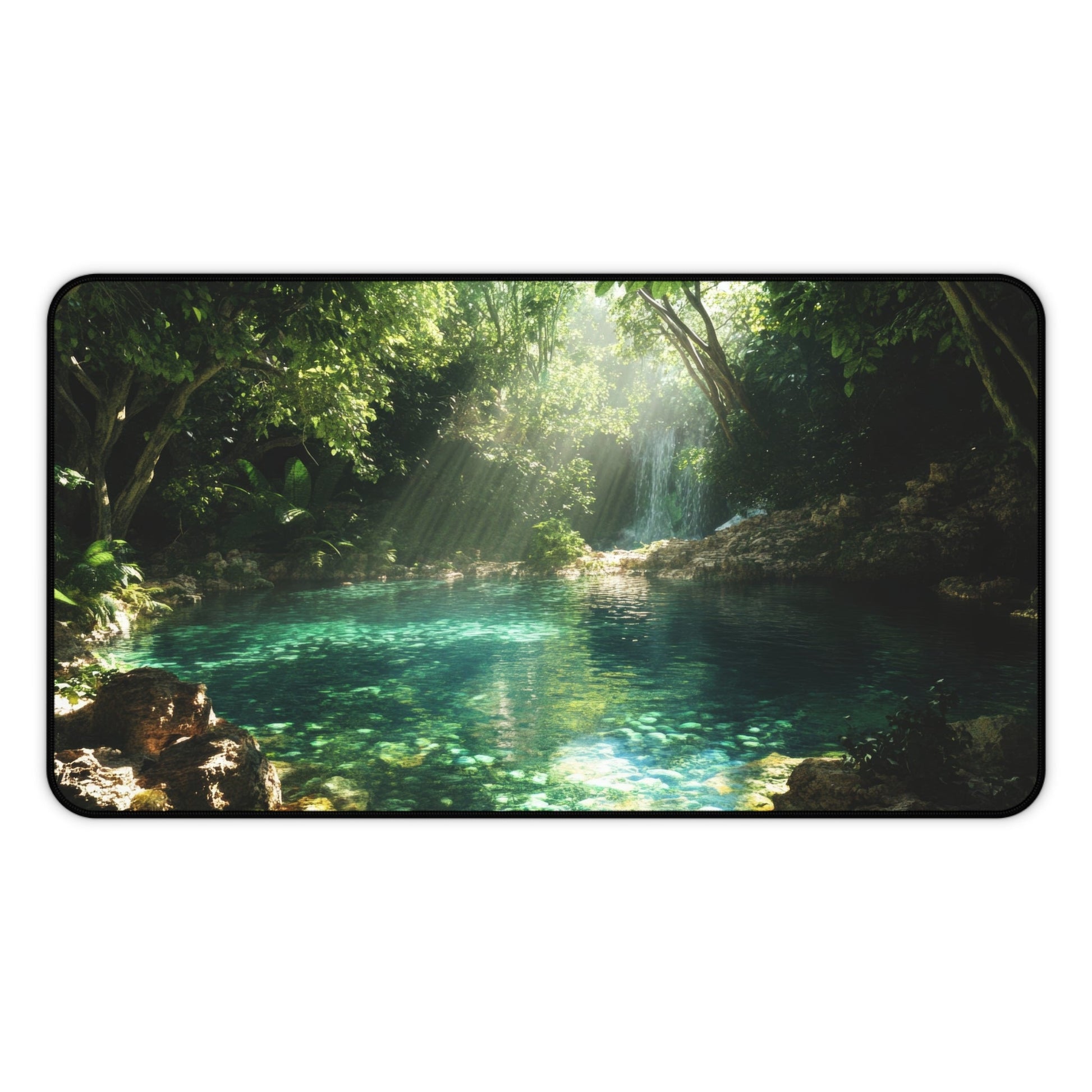 Hidden Oasis — Tropical Pool Desk Mat - JG Visual Arts