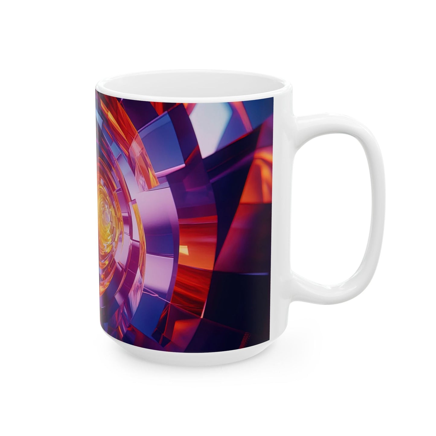 Kaleidoscope Tunnel — Geometric Vortex Mug - JG Visual Arts