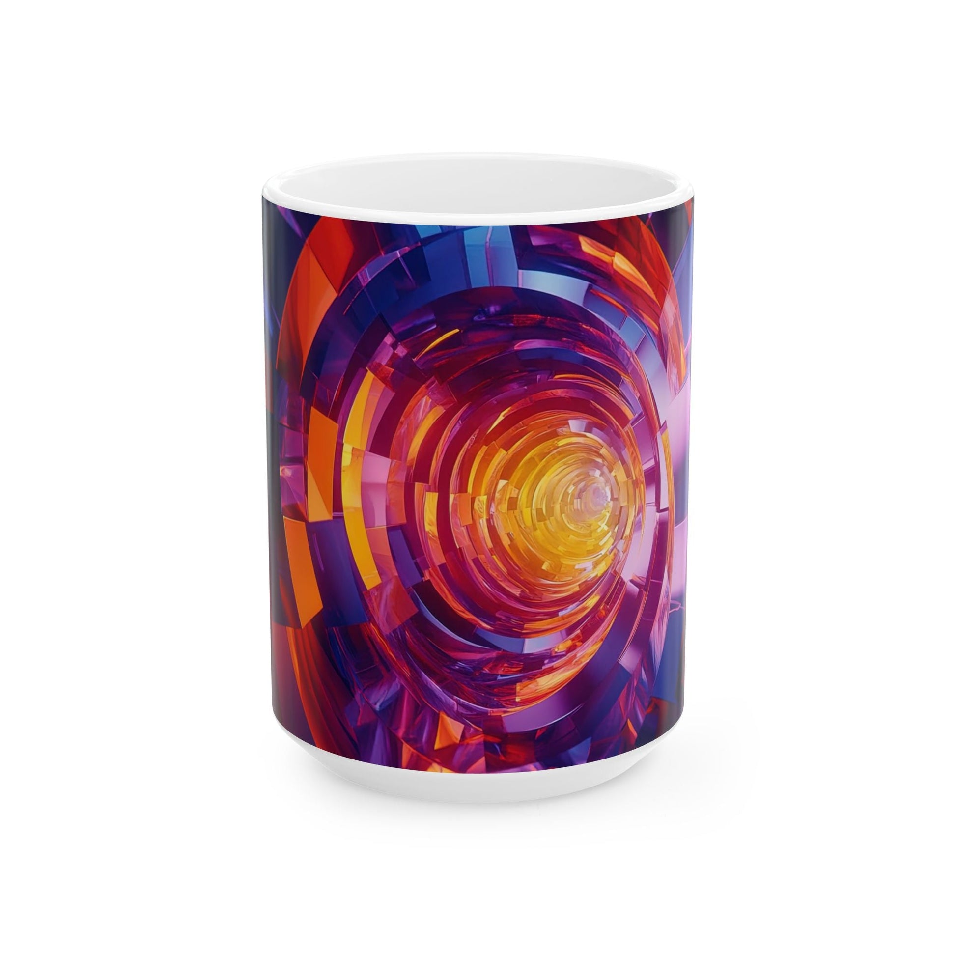 Kaleidoscope Tunnel — Geometric Vortex Mug - JG Visual Arts
