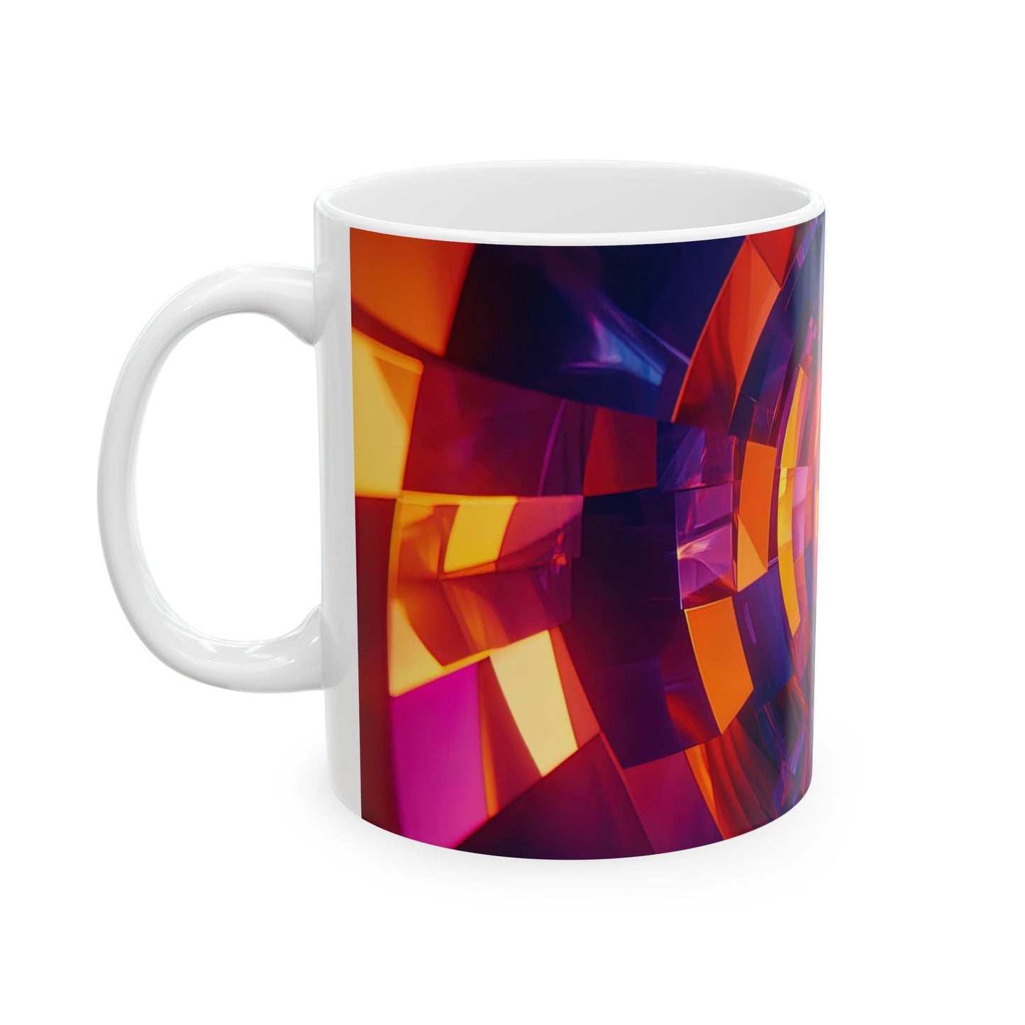 Kaleidoscope Tunnel — Geometric Vortex Mug - JG Visual Arts