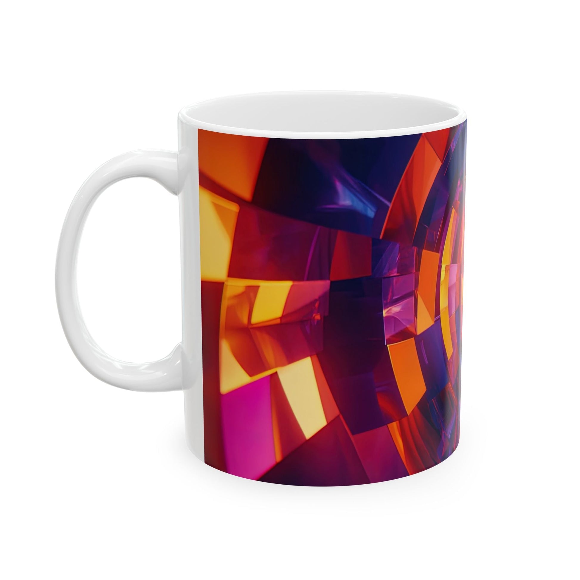 Kaleidoscope Tunnel — Geometric Vortex Mug - JG Visual Arts