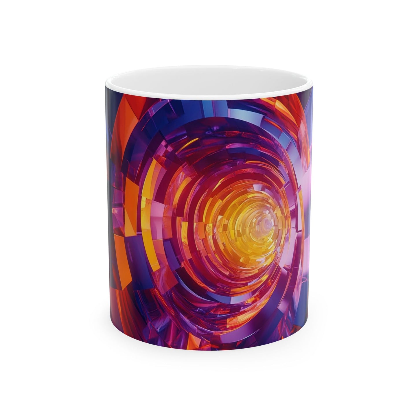 Kaleidoscope Tunnel — Geometric Vortex Mug - JG Visual Arts