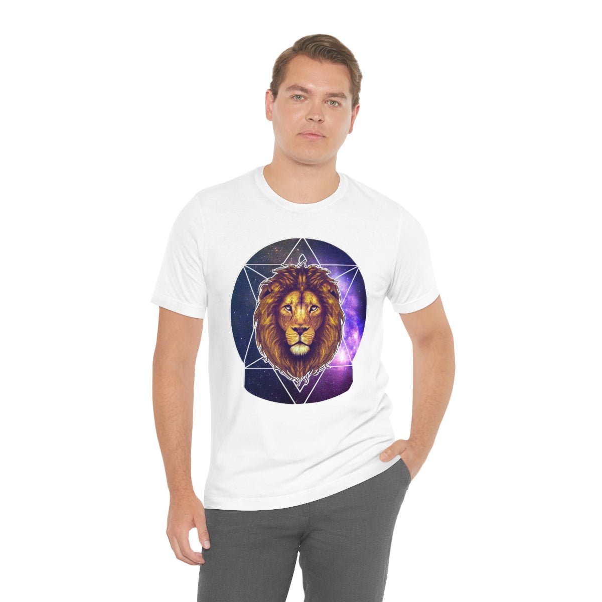 "Leo Amongst the Stars" - Unisex Jersey Short Sleeve Tee - JDG Visual Arts