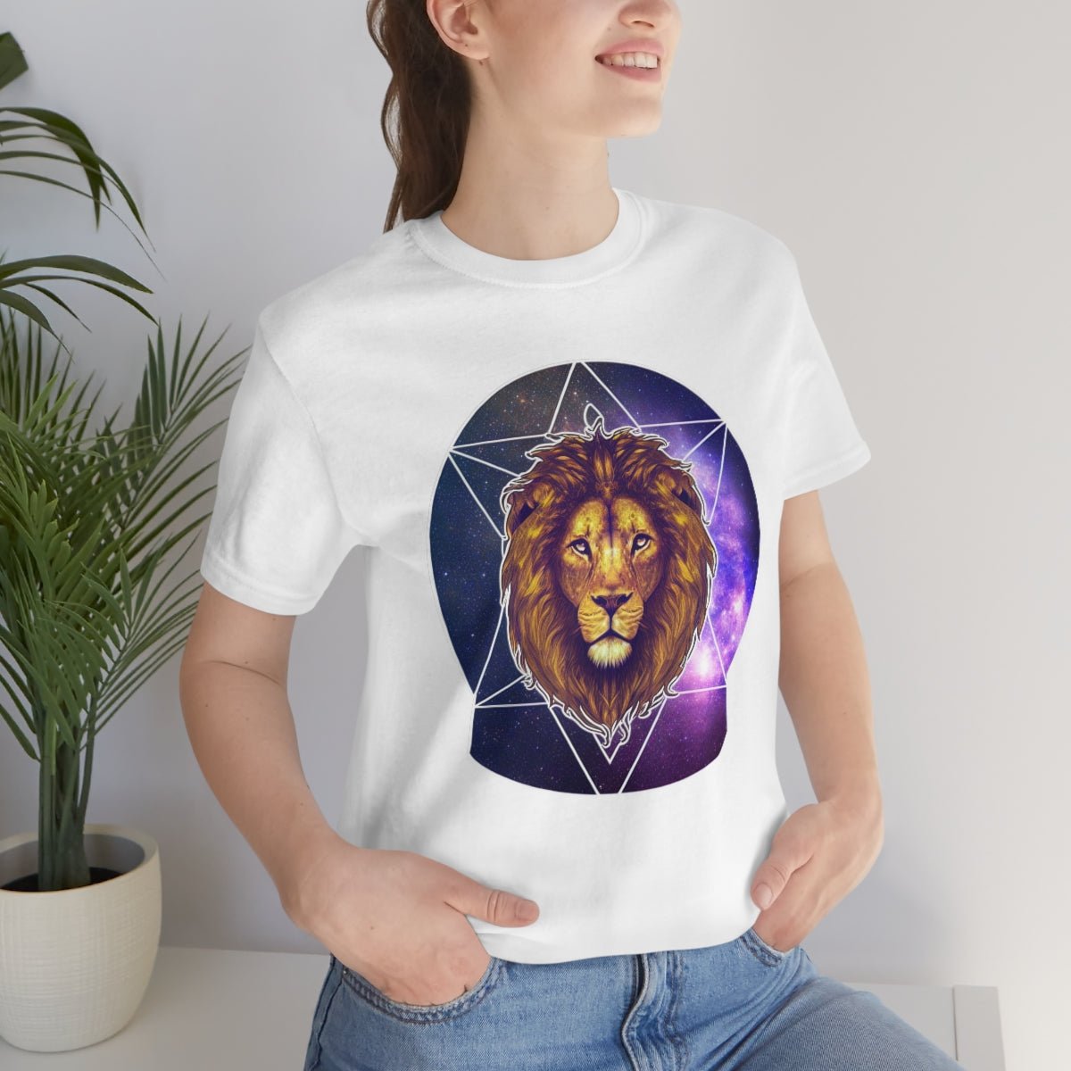 "Leo Amongst the Stars" - Unisex Jersey Short Sleeve Tee - JDG Visual Arts