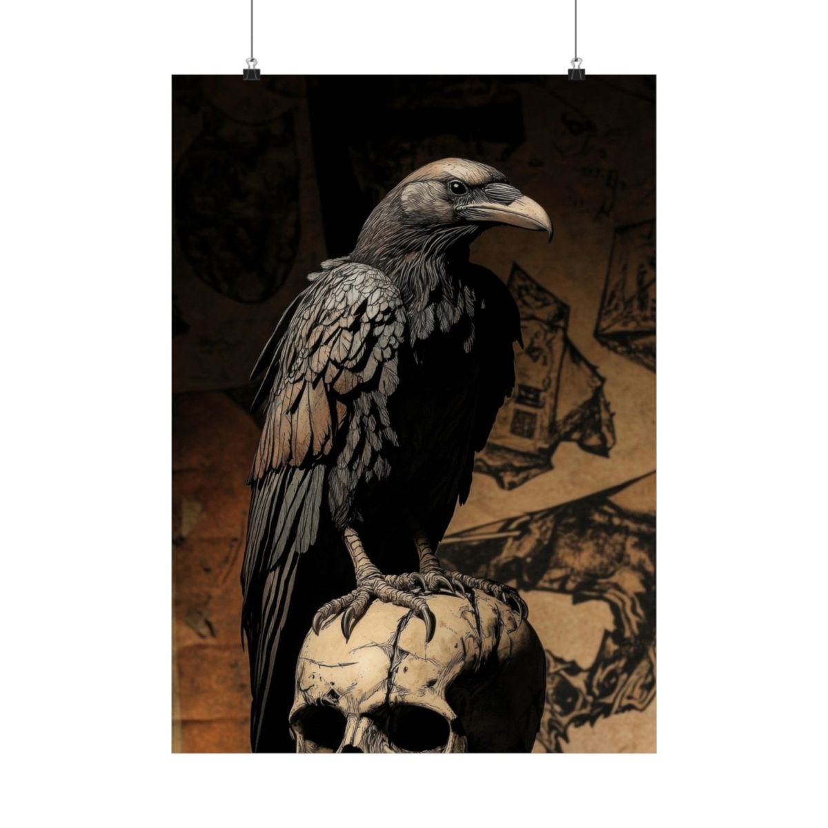 Memento — Raven and Skull Poster - JG Visual Arts