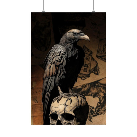 Memento — Raven and Skull Poster - JG Visual Arts