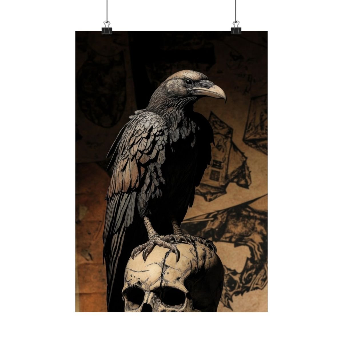 Memento — Raven and Skull Poster - JG Visual Arts