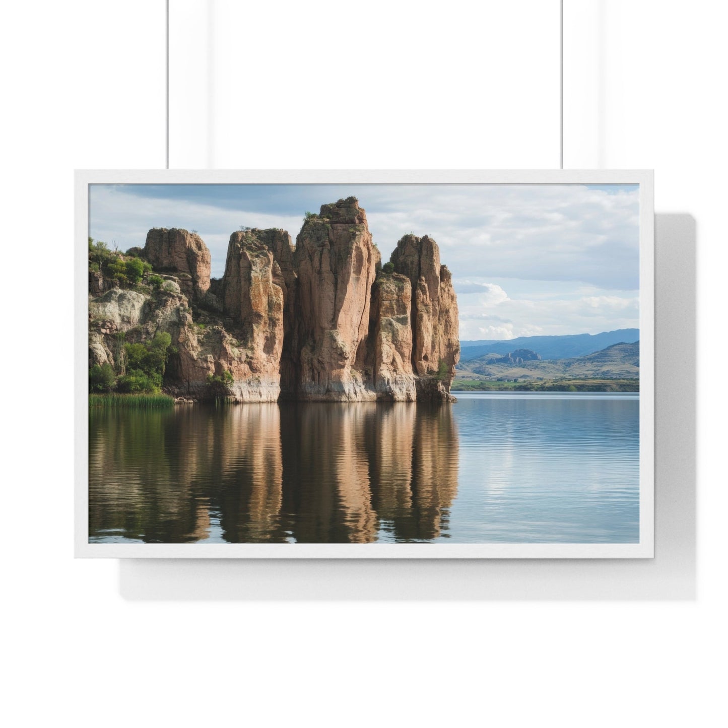 Mirror Monoliths — Lake Reflections (Framed) - JG Visual Arts