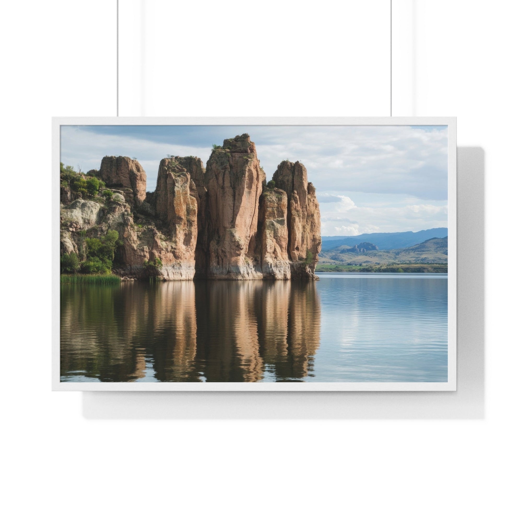 Mirror Monoliths — Lake Reflections (Framed) - JG Visual Arts