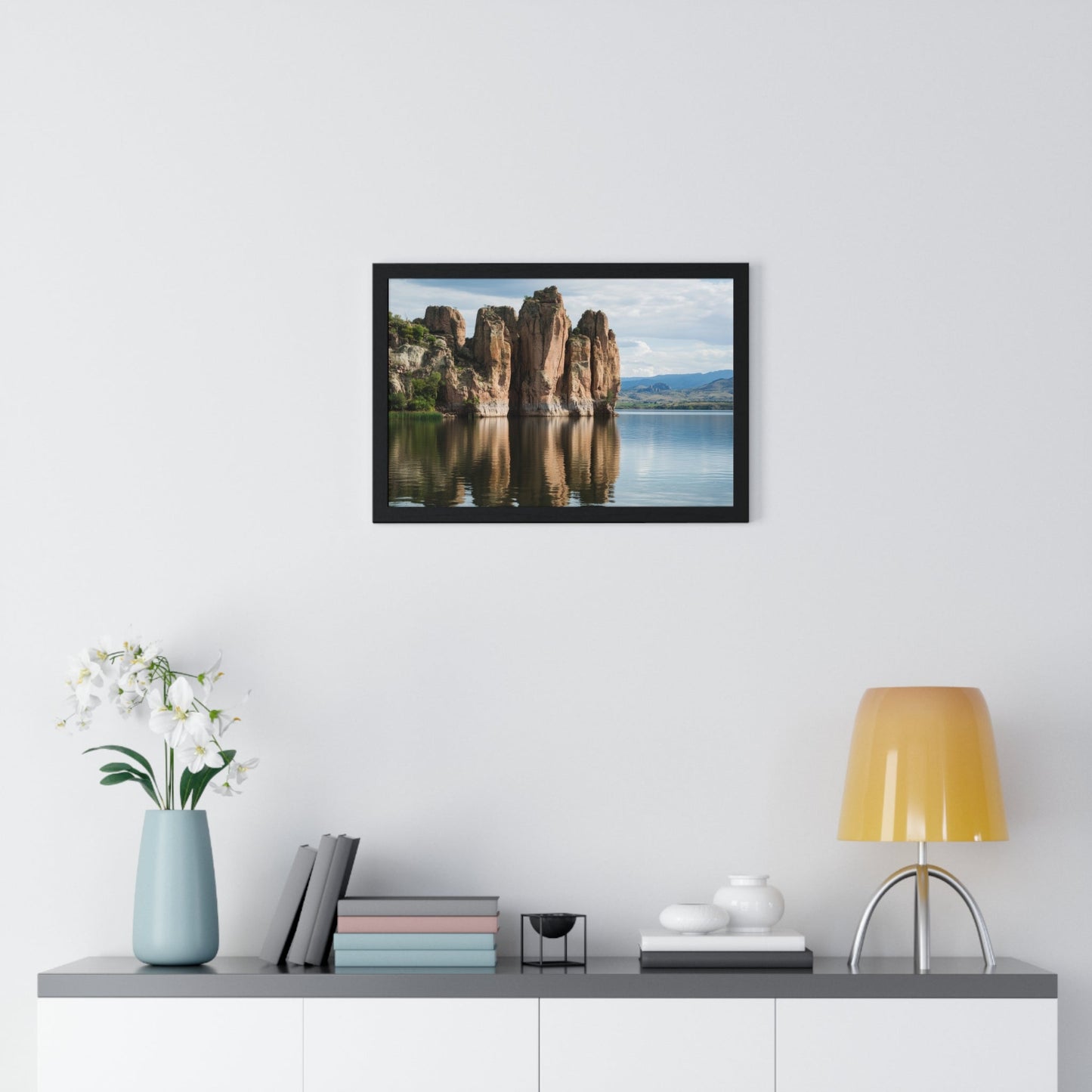 Mirror Monoliths — Lake Reflections (Framed) - JG Visual Arts