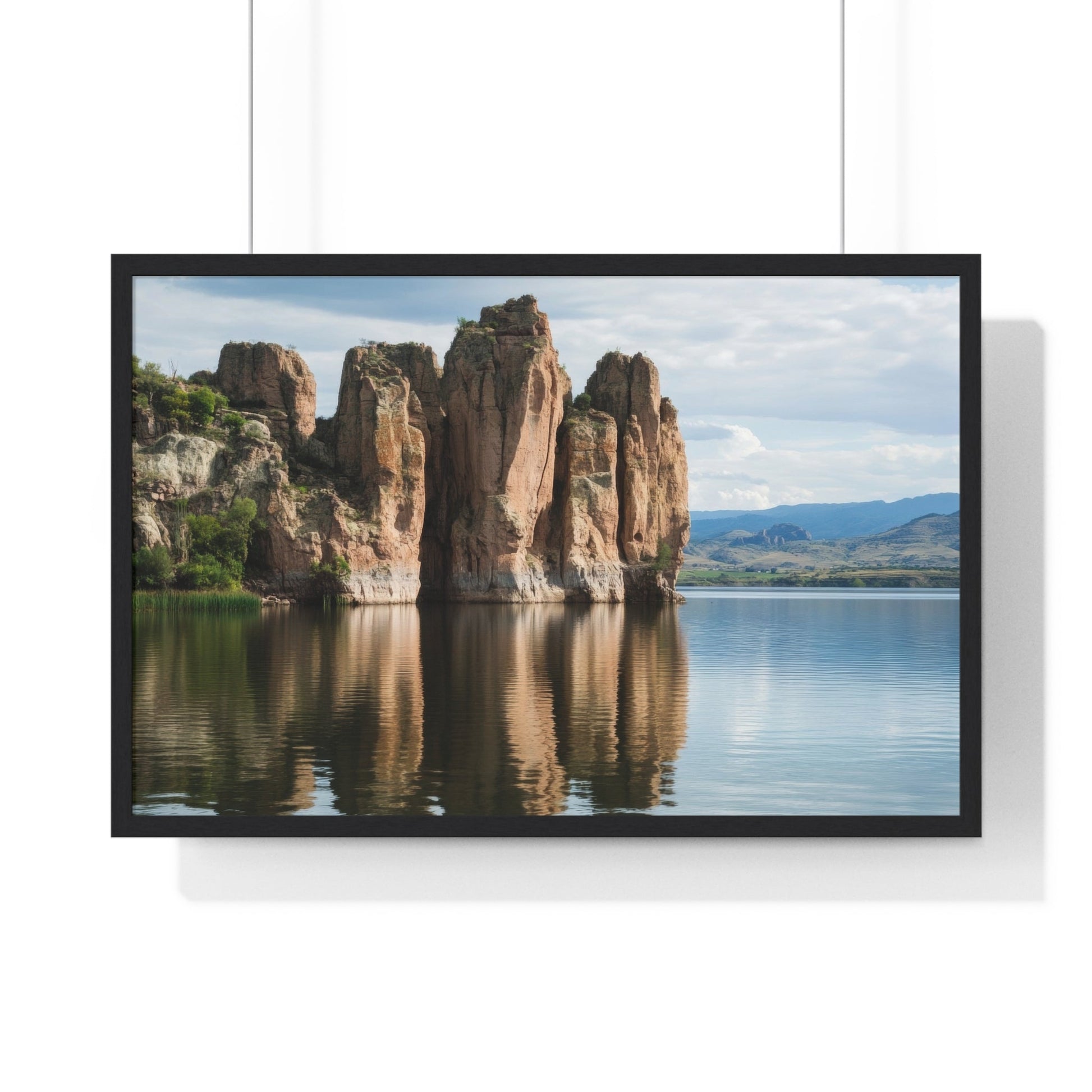 Mirror Monoliths — Lake Reflections (Framed) - JG Visual Arts