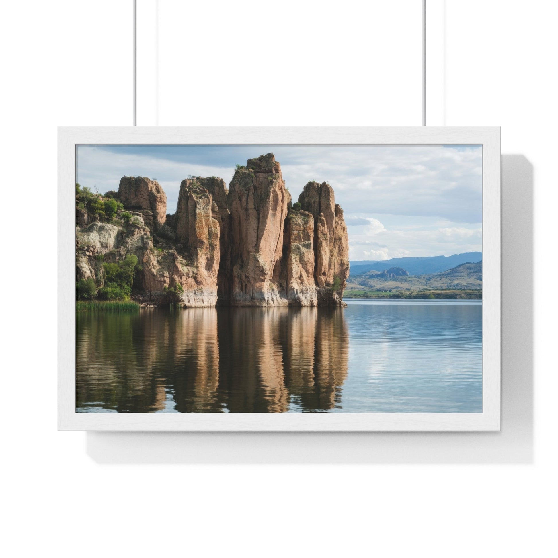 Mirror Monoliths — Lake Reflections (Framed) - JG Visual Arts