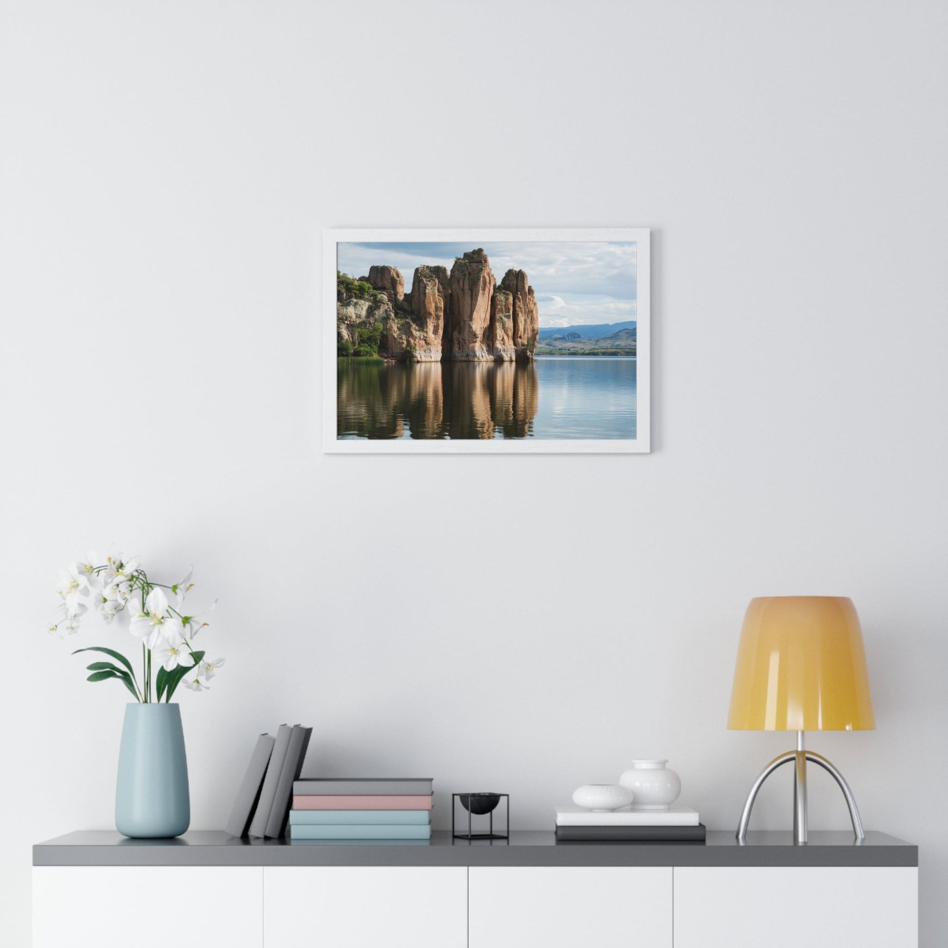 Mirror Monoliths — Lake Reflections (Framed) - JG Visual Arts