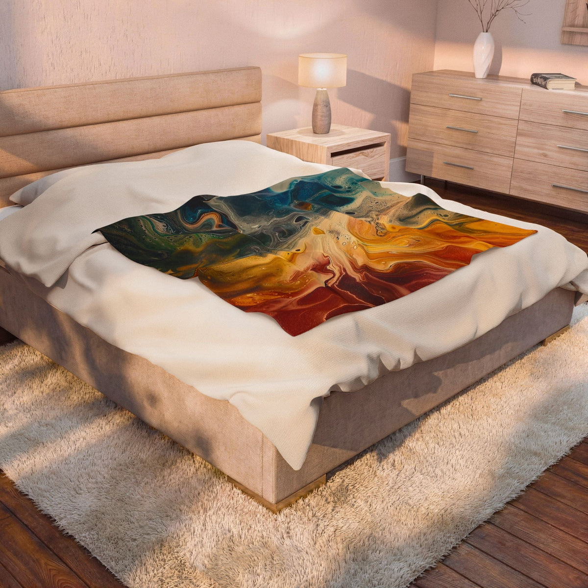 Moss and Rust Throw Blanket - JG Visual Arts
