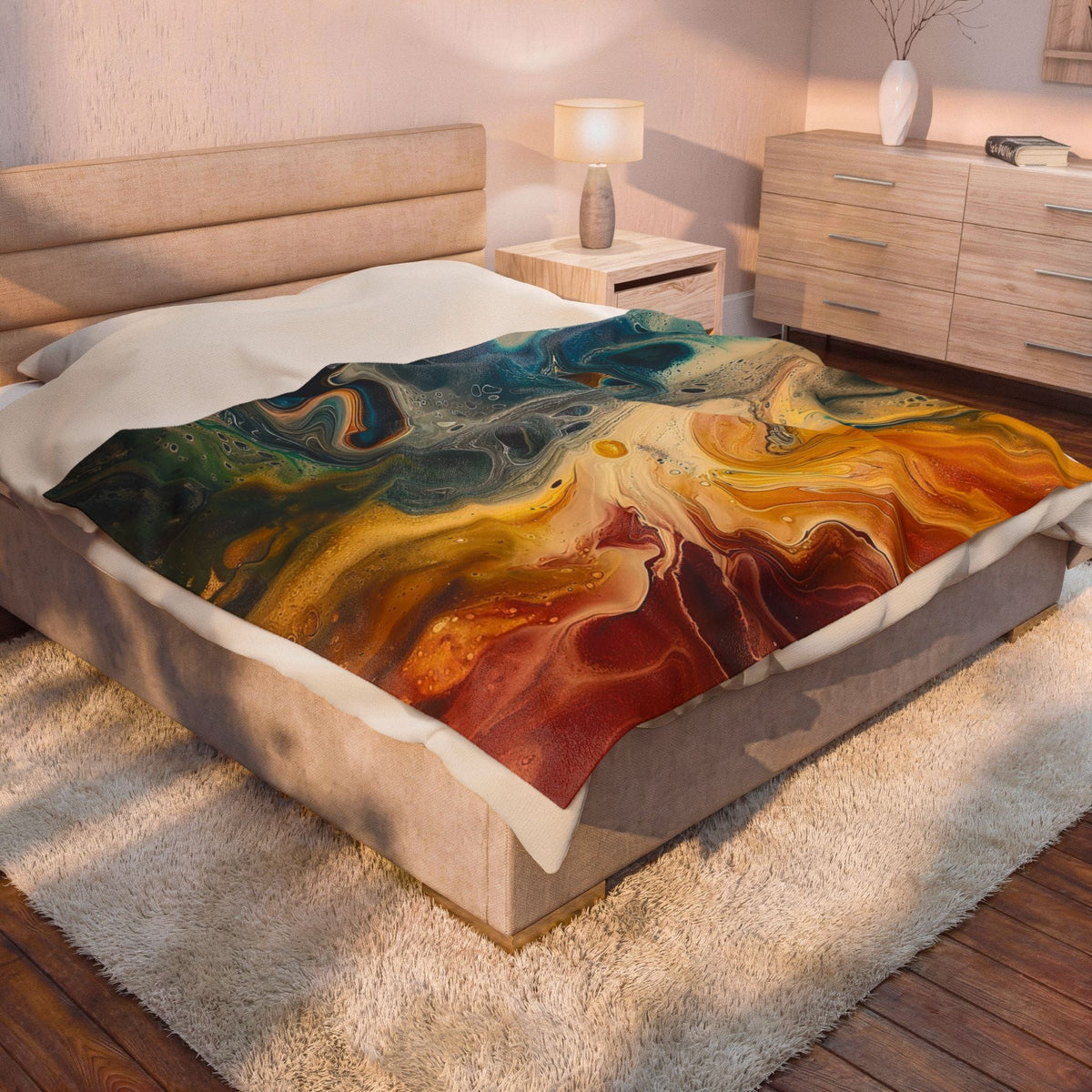 Moss and Rust Throw Blanket - JG Visual Arts