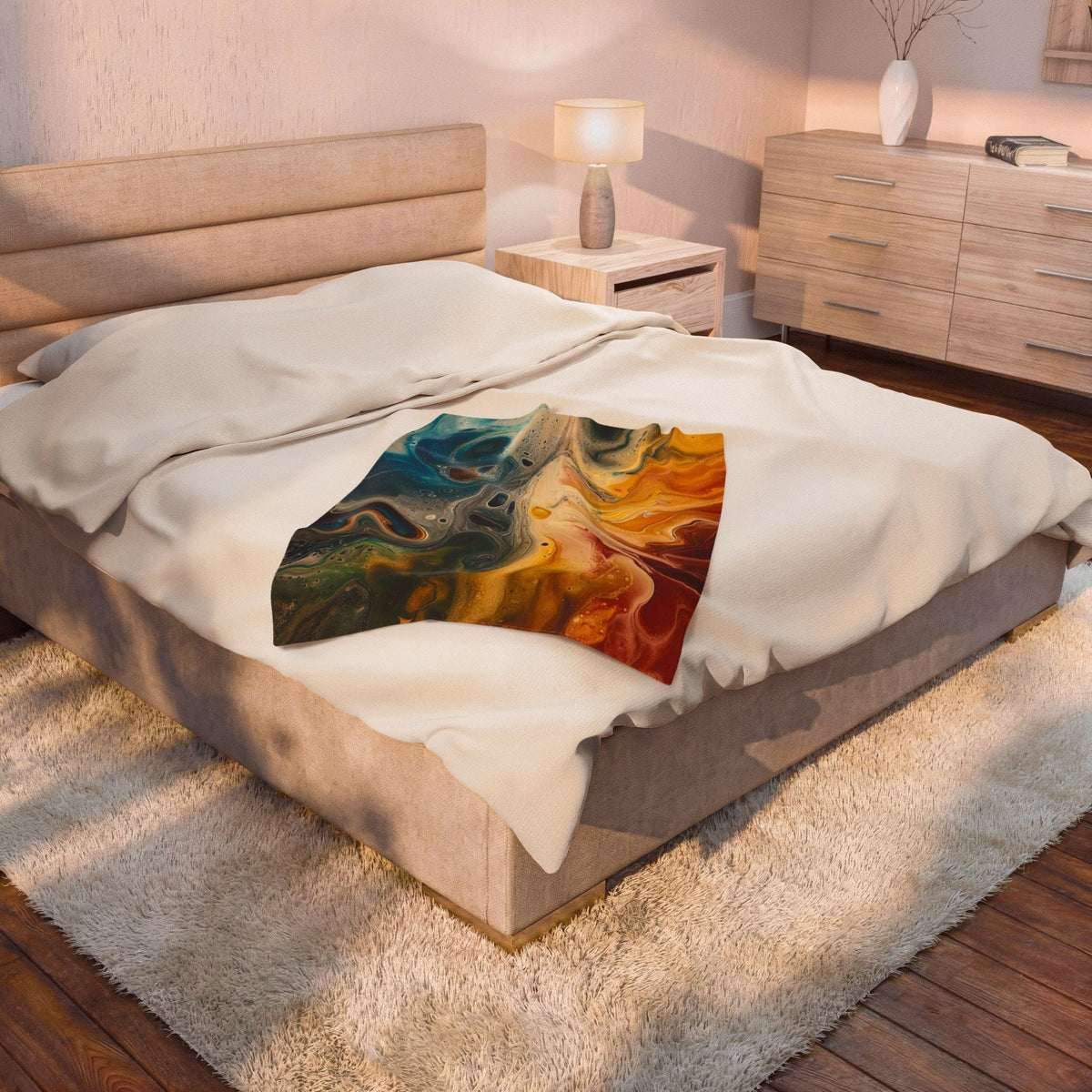 Moss and Rust Throw Blanket - JG Visual Arts