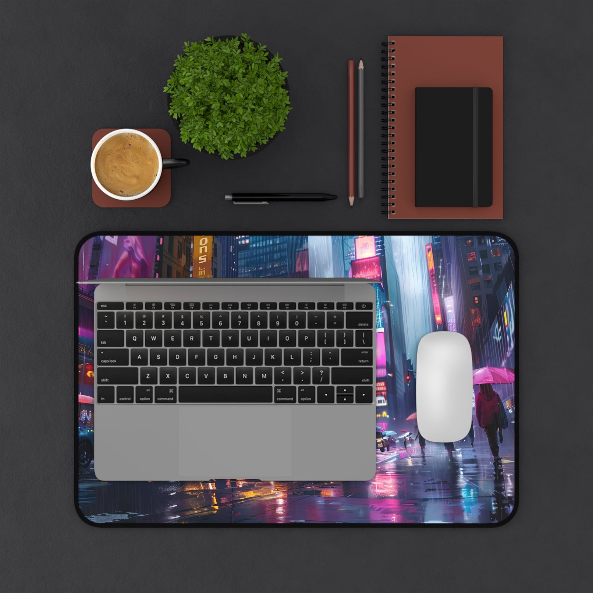 Neon Crossing — Night City Desk Mat - JG Visual Arts