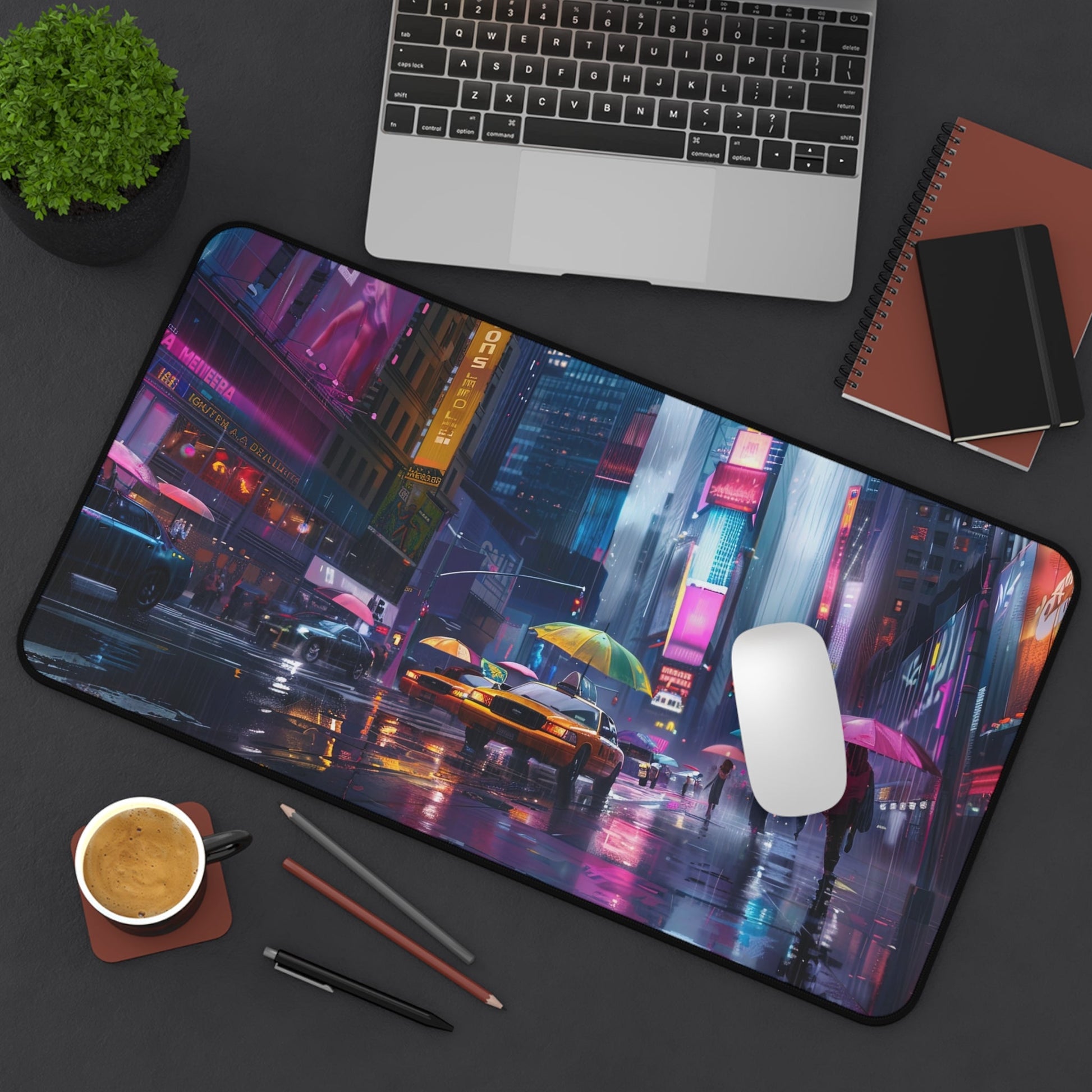 Neon Crossing — Night City Desk Mat - JG Visual Arts