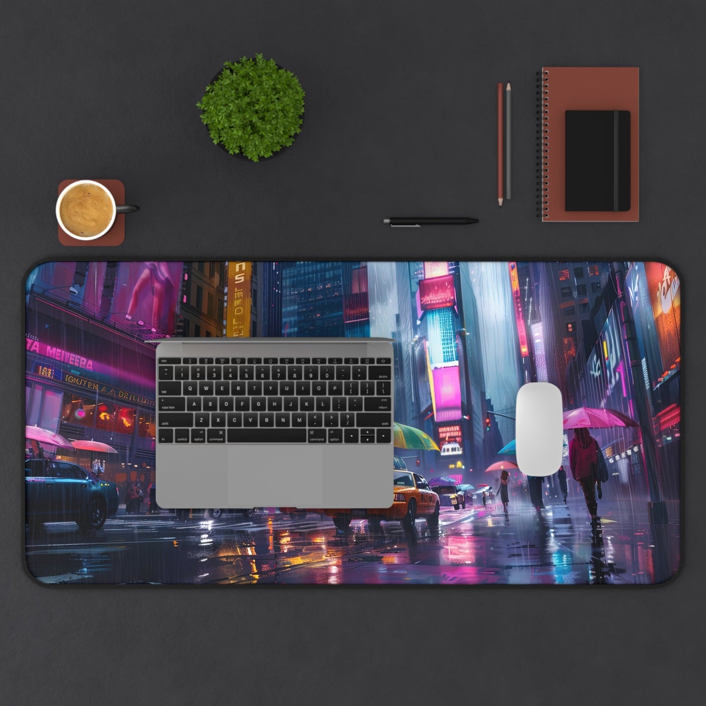 Neon Crossing — Night City Desk Mat - JG Visual Arts