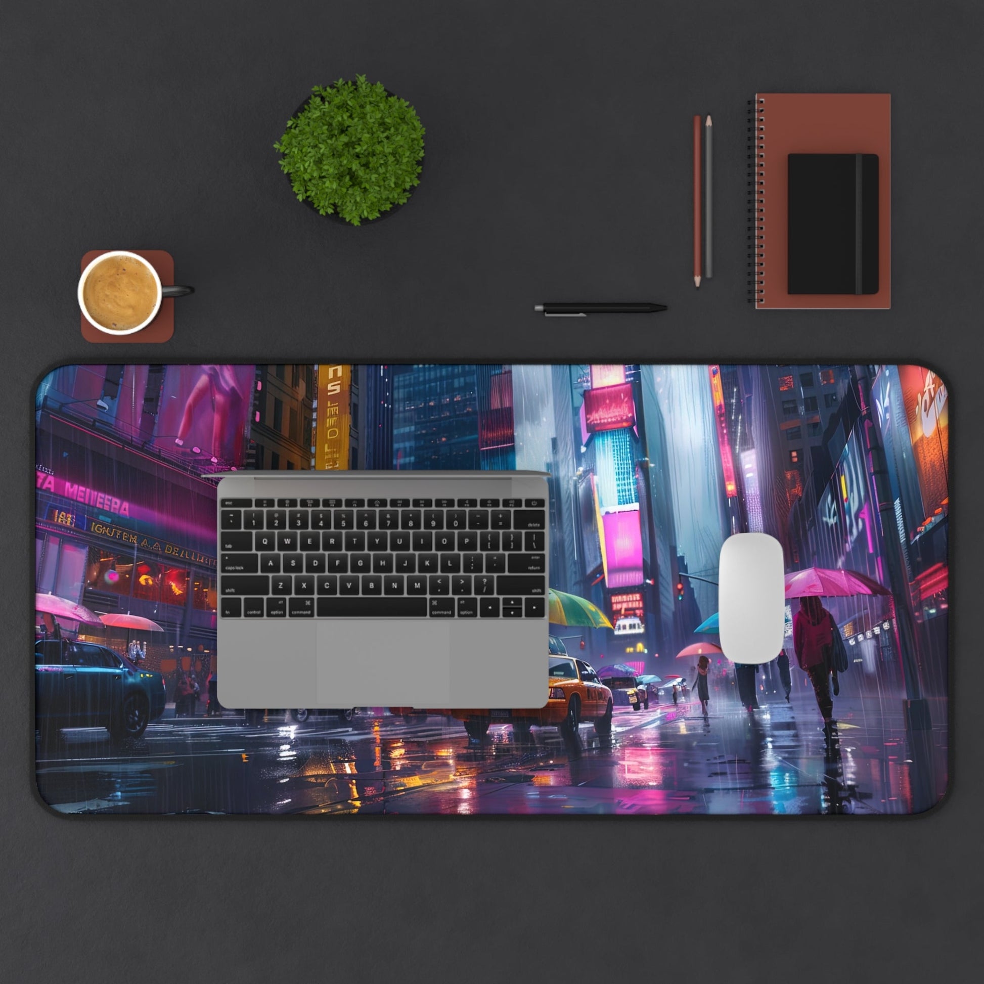 Neon Crossing — Night City Desk Mat - JG Visual Arts