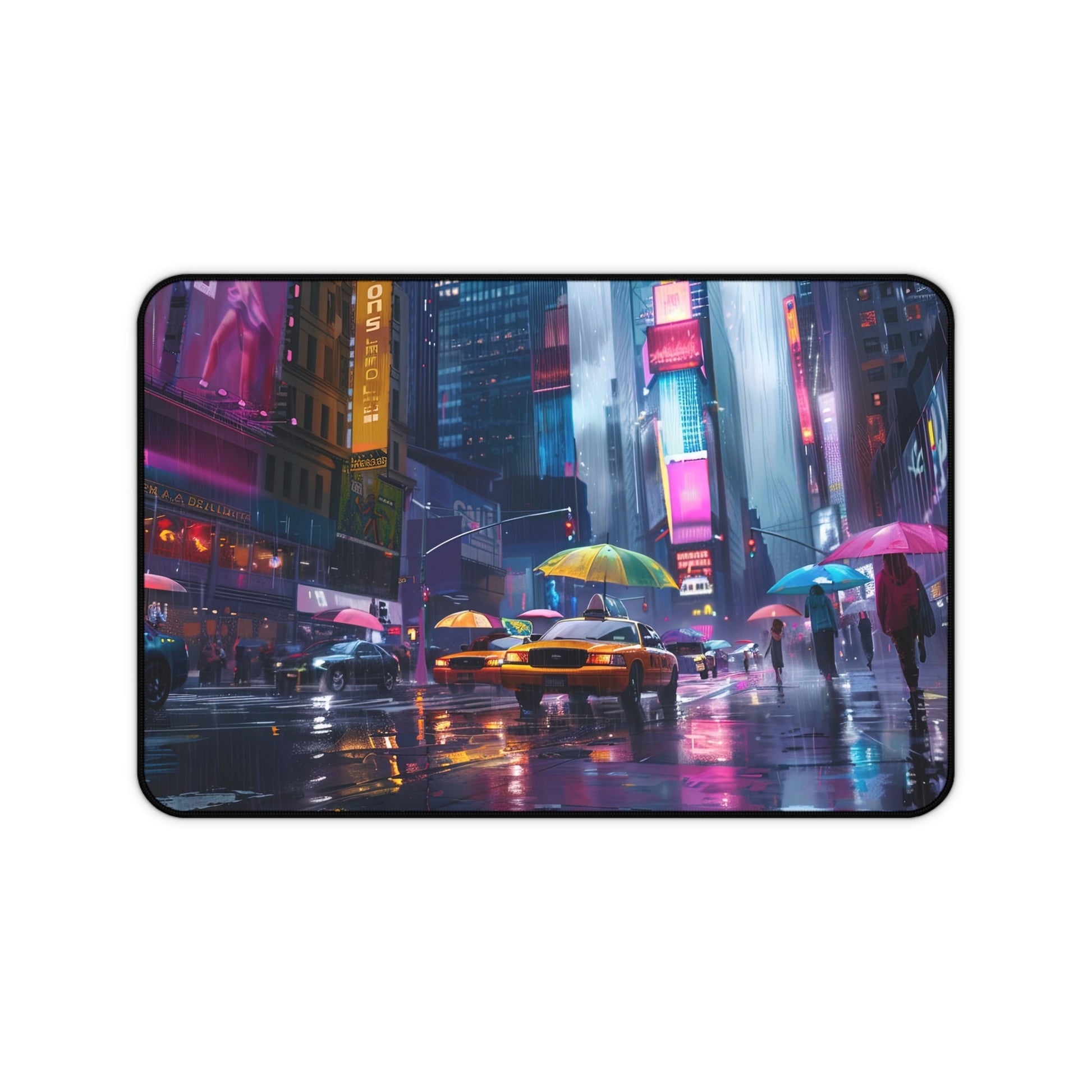 Neon Crossing — Night City Desk Mat - JG Visual Arts
