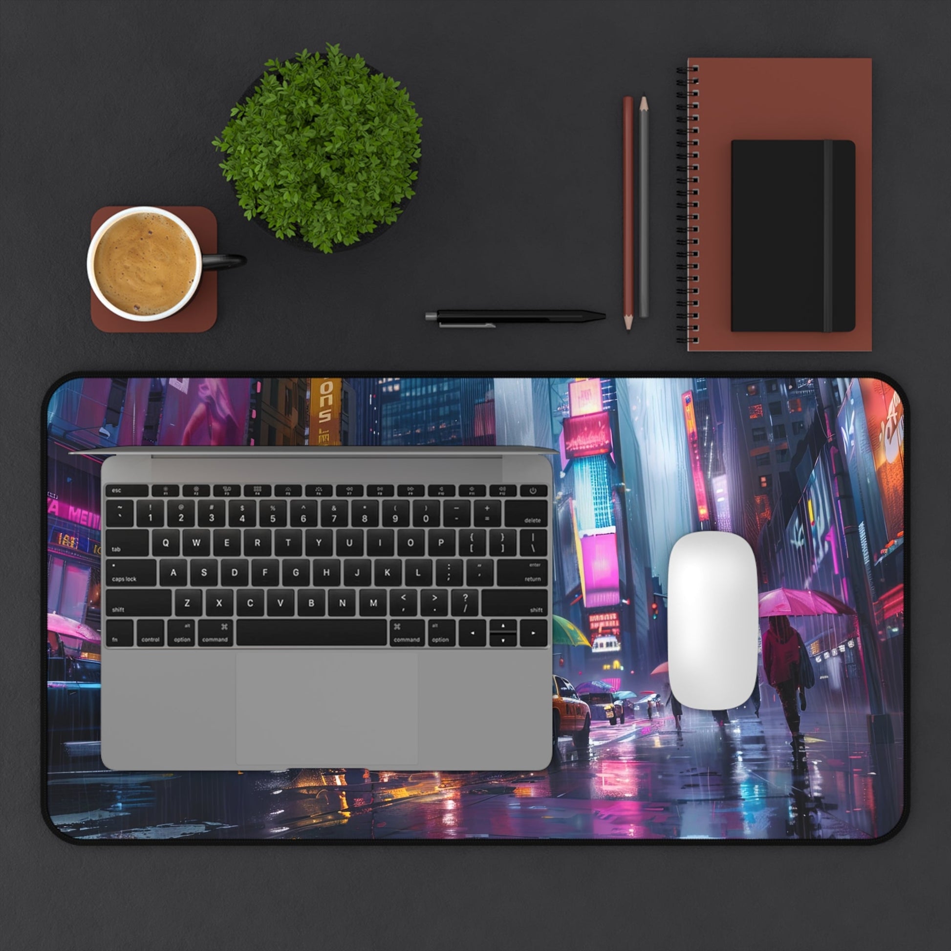 Neon Crossing — Night City Desk Mat - JG Visual Arts