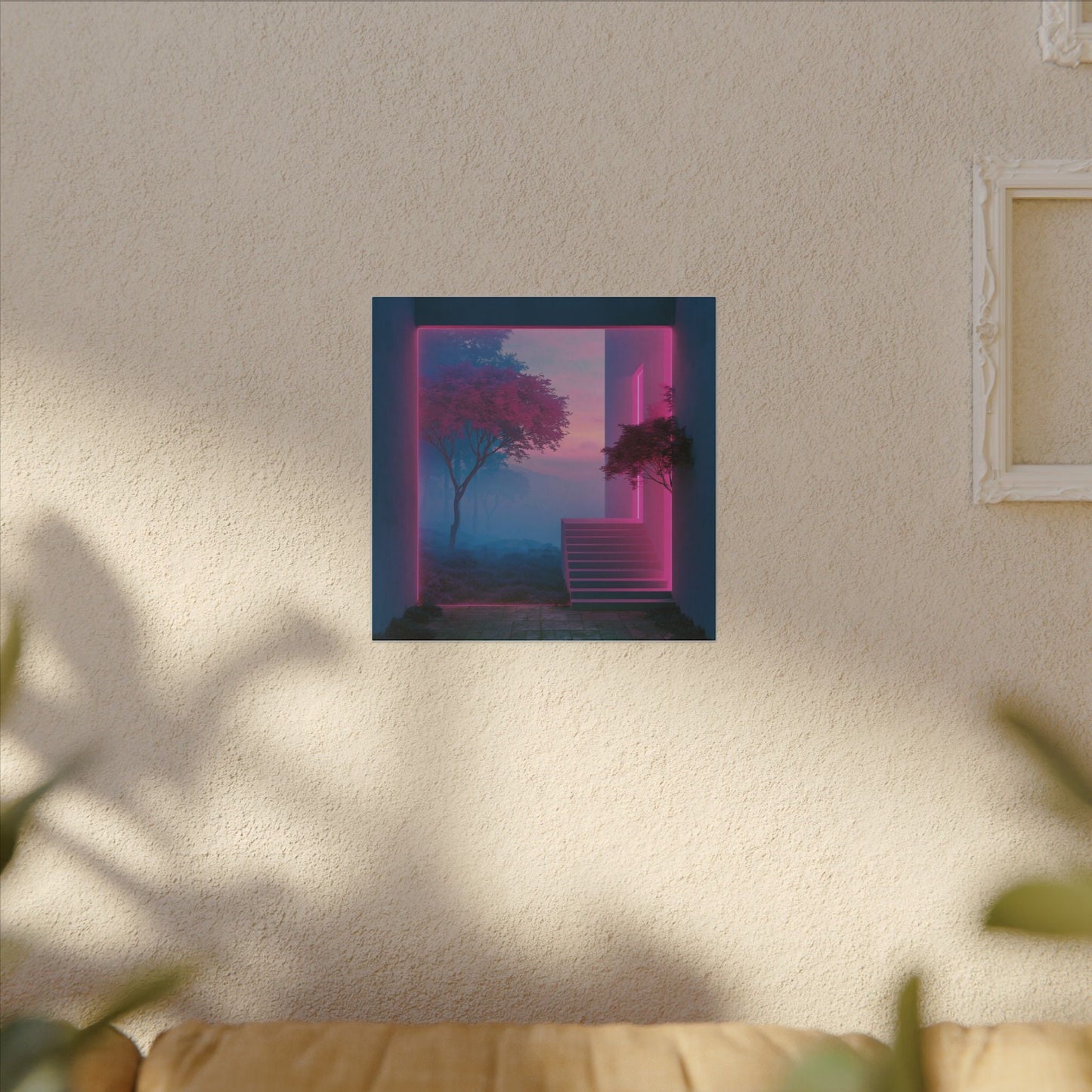 Neon Threshold — Square Canvas - JG Visual Arts