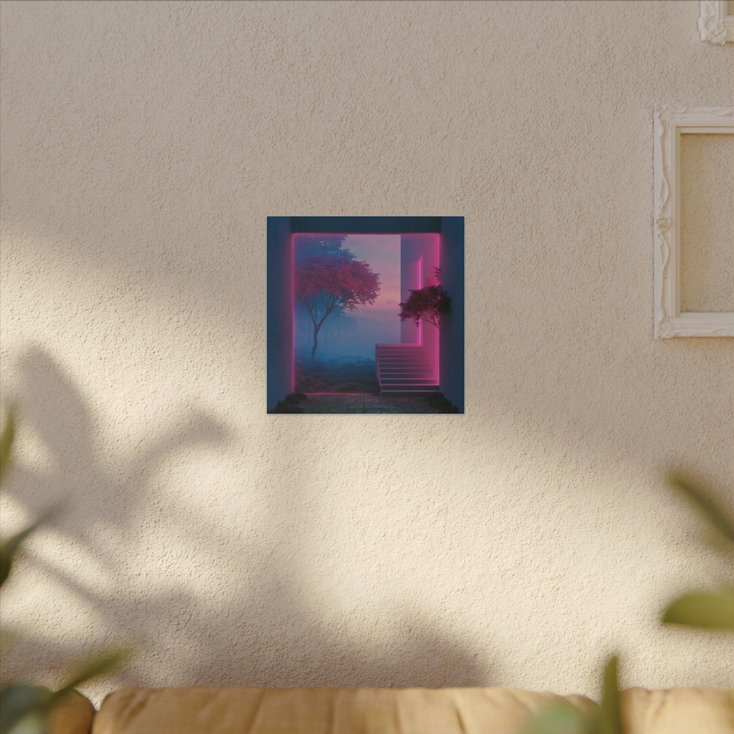 Neon Threshold — Square Canvas - JG Visual Arts