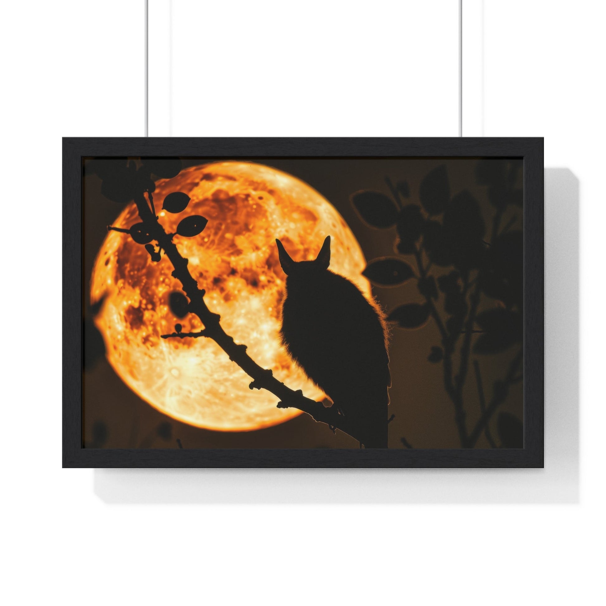 Night Watch — Owl Under the Harvest Moon (Framed) - JG Visual Arts