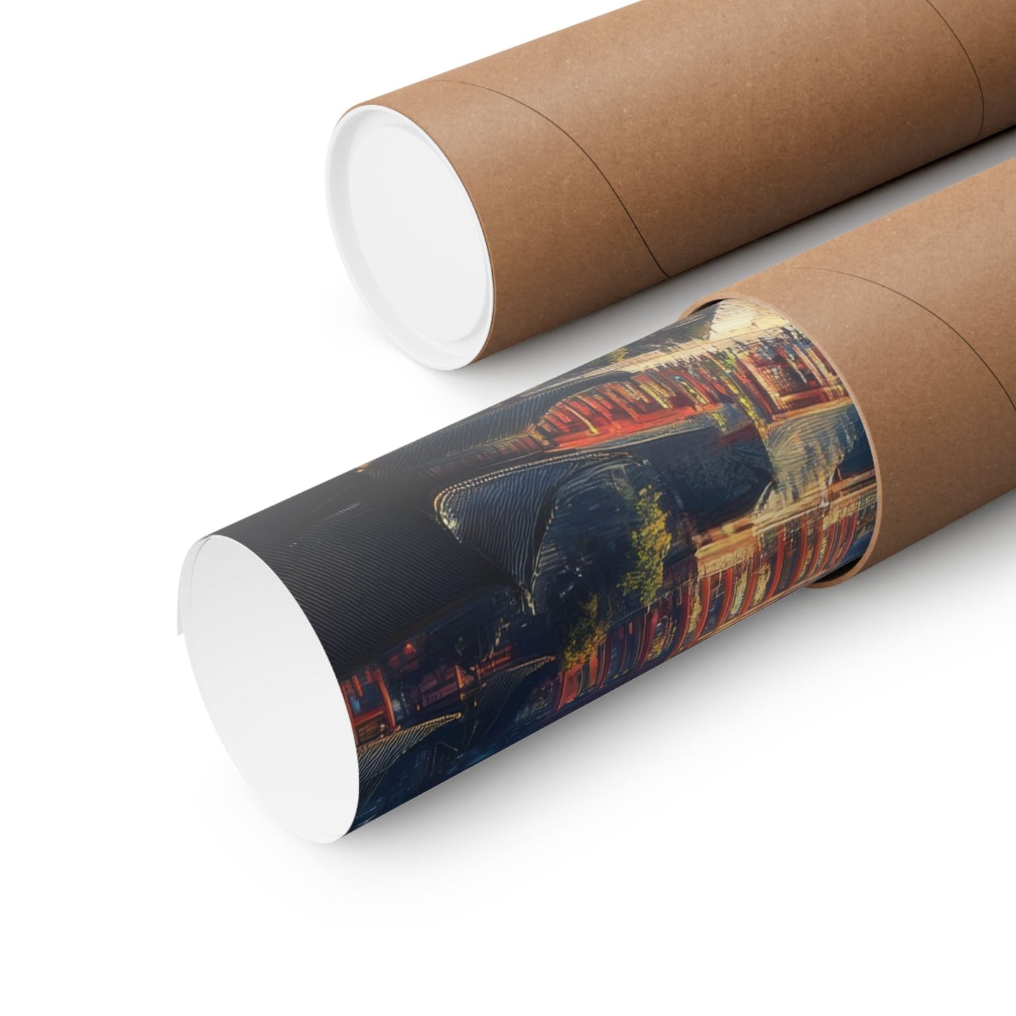 Old Gods, New City — Temple and Skyline Poster - JG Visual Arts