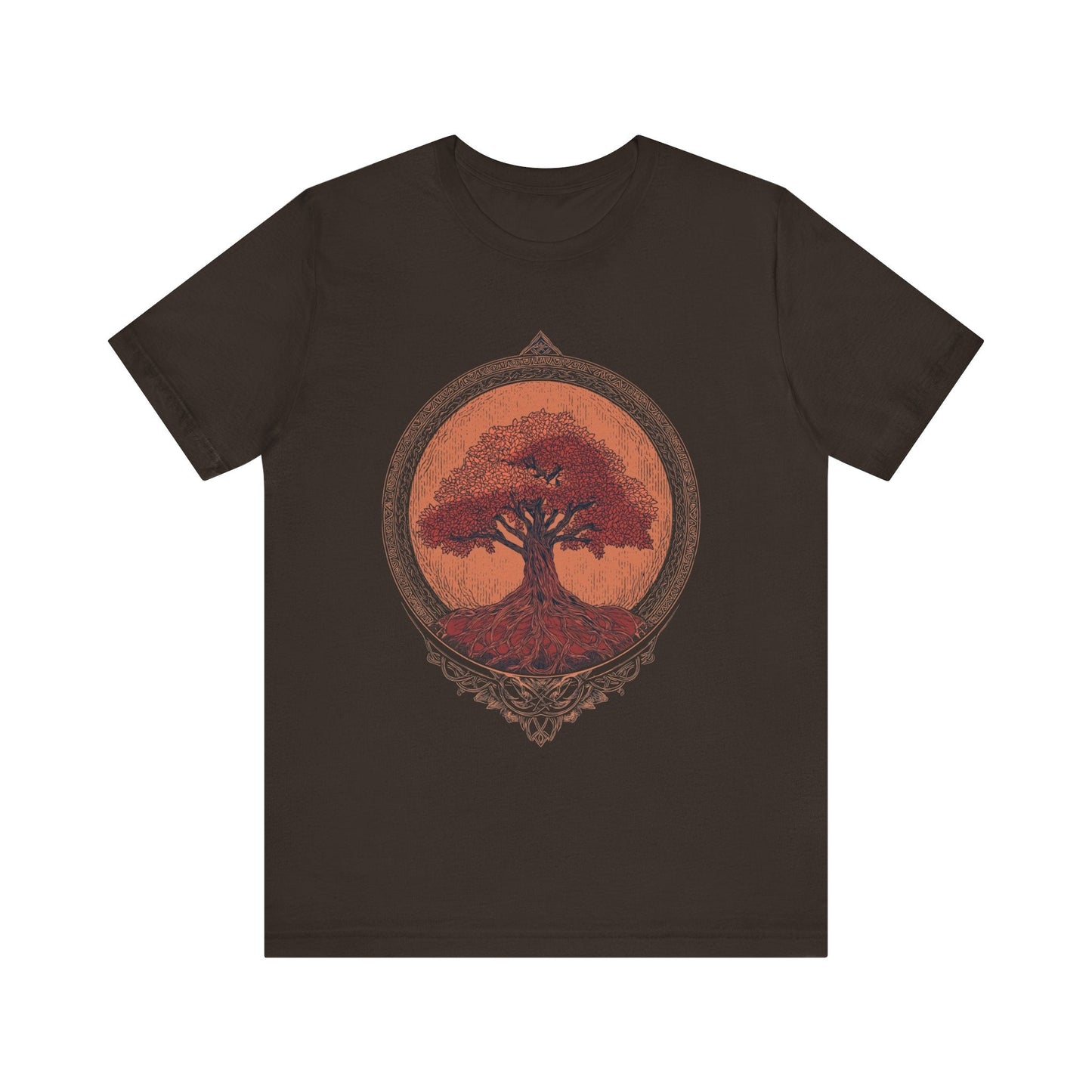 Rooted Tree Unisex Jersey Tee - Nature Inspired Graphic T-Shirt for Earth Lovers - JDG Visual Arts