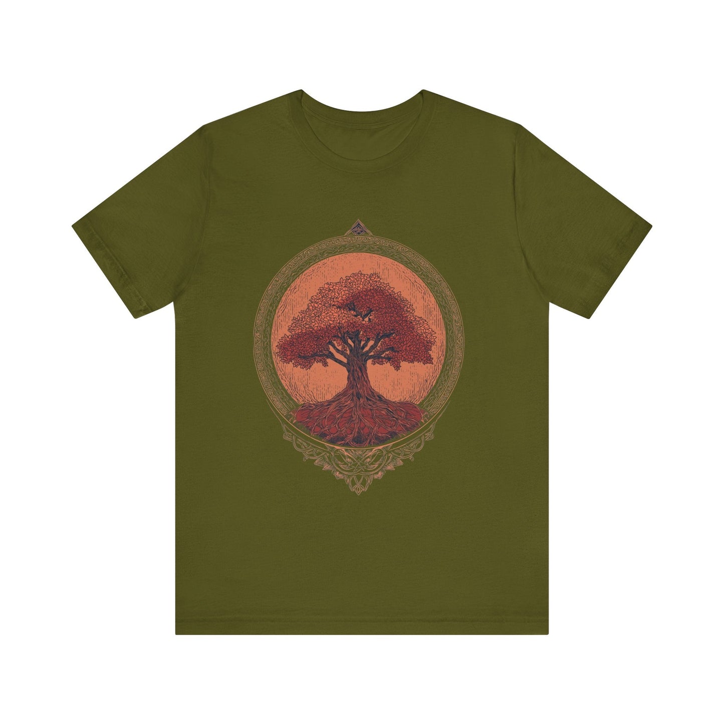 Rooted Tree Unisex Jersey Tee - Nature Inspired Graphic T-Shirt for Earth Lovers - JDG Visual Arts