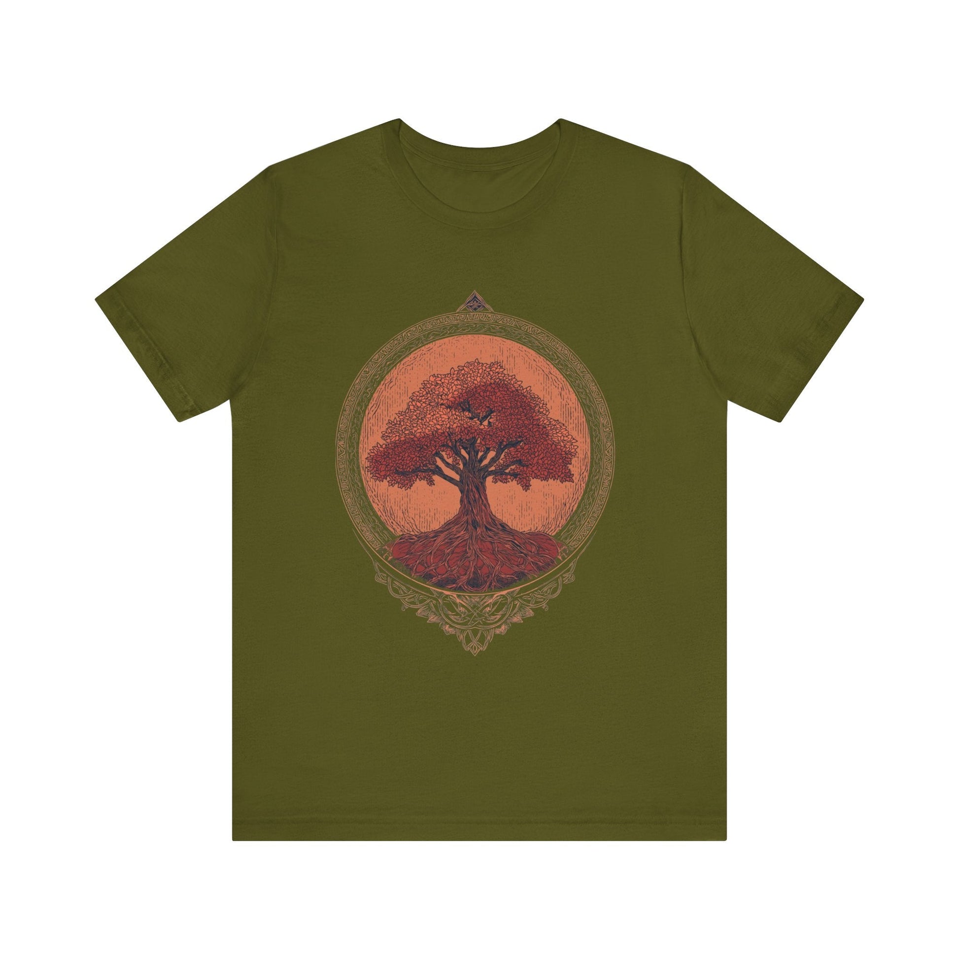 Rooted Tree Unisex Jersey Tee - Nature Inspired Graphic T-Shirt for Earth Lovers - JDG Visual Arts