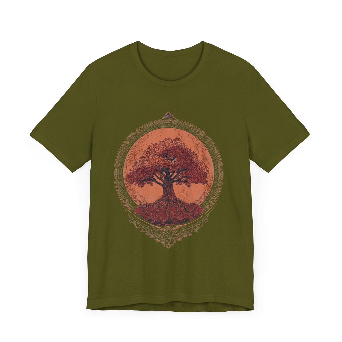Rooted Tree Unisex Jersey Tee - Nature Inspired Graphic T-Shirt for Earth Lovers - JDG Visual Arts