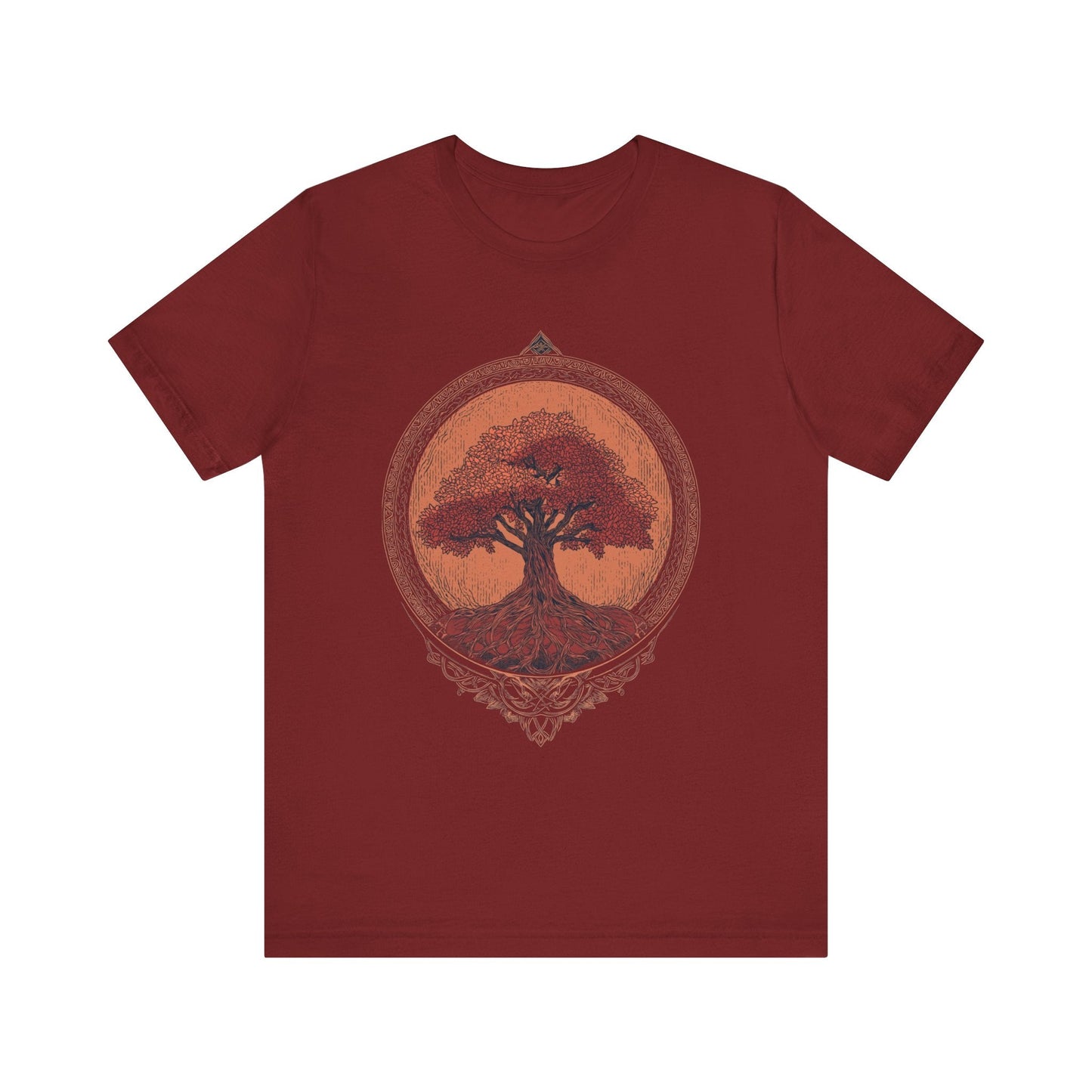 Rooted Tree Unisex Jersey Tee - Nature Inspired Graphic T-Shirt for Earth Lovers - JDG Visual Arts