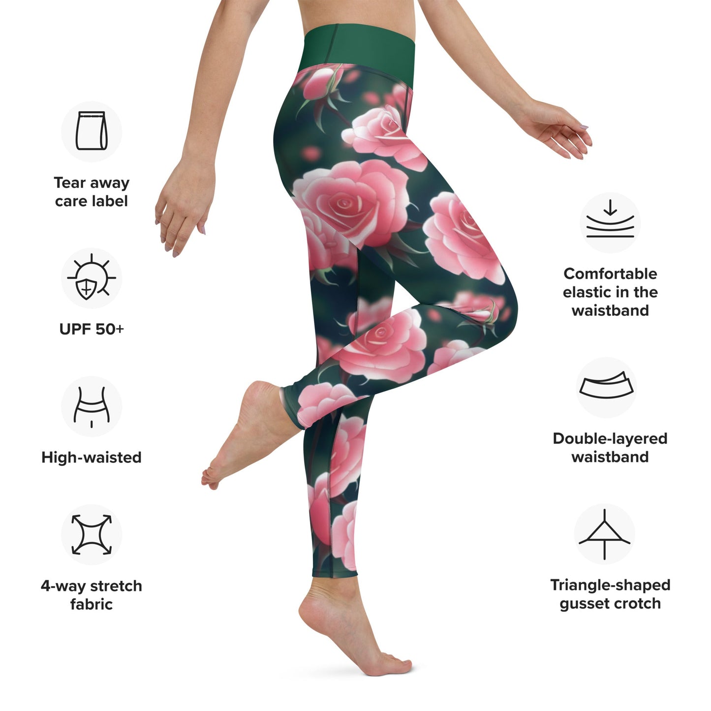 "Rose Garden II" Yoga Leggings - JDG Visual Arts