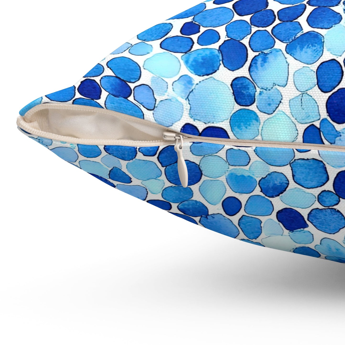 Sea Glass — Blue Watercolor Mosaic Throw Pillow - JG Visual Arts