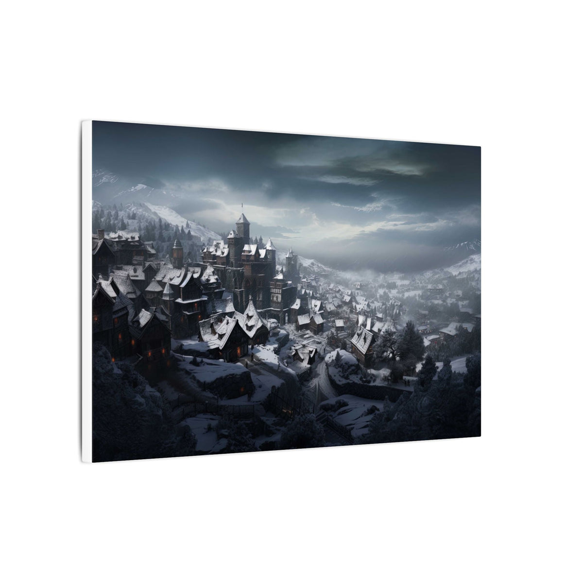 Snow Over the Old Town Canvas - JG Visual Arts