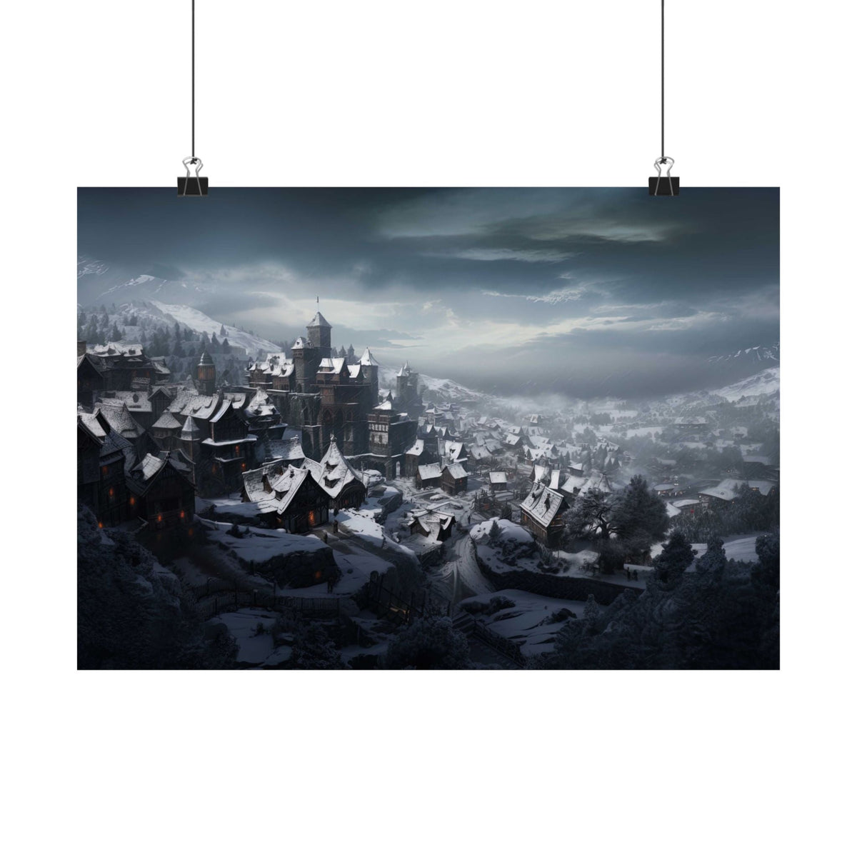 Snow Over the Old Town Poster - JG Visual Arts