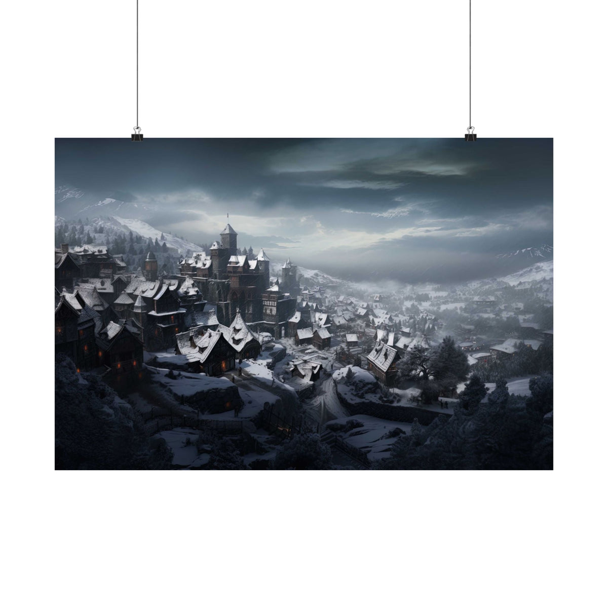 Snow Over the Old Town Poster - JG Visual Arts
