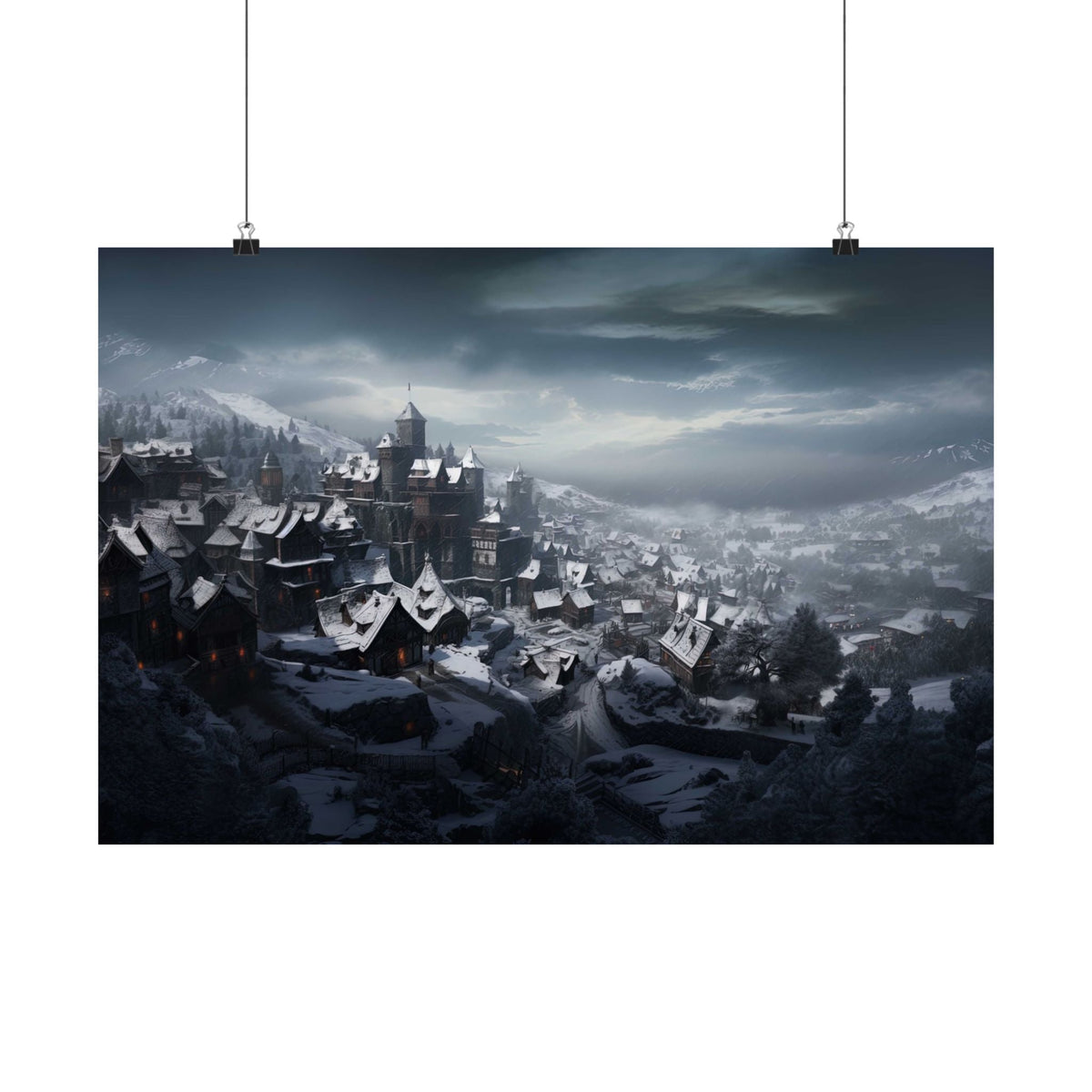 Snow Over the Old Town Poster - JG Visual Arts