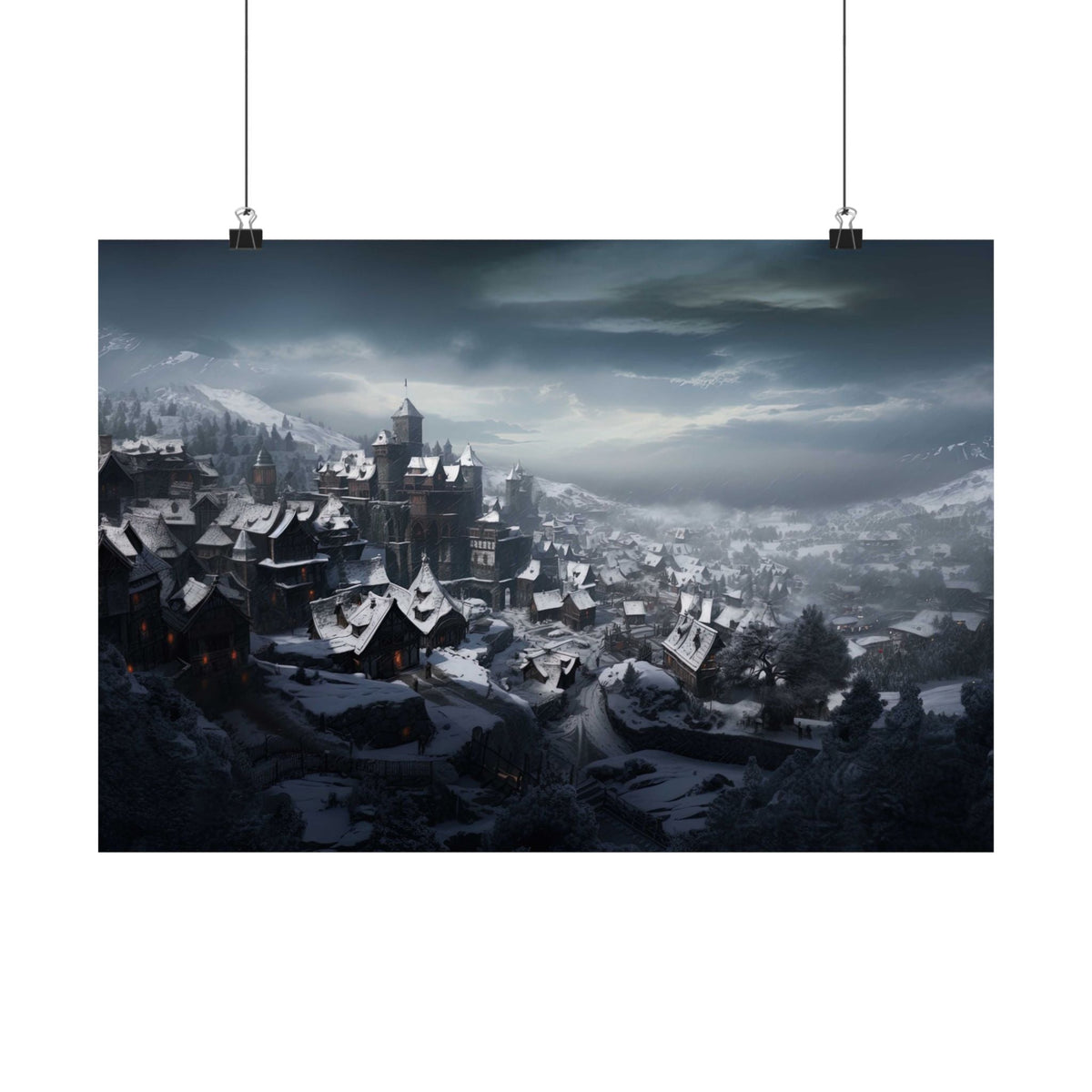 Snow Over the Old Town Poster - JG Visual Arts