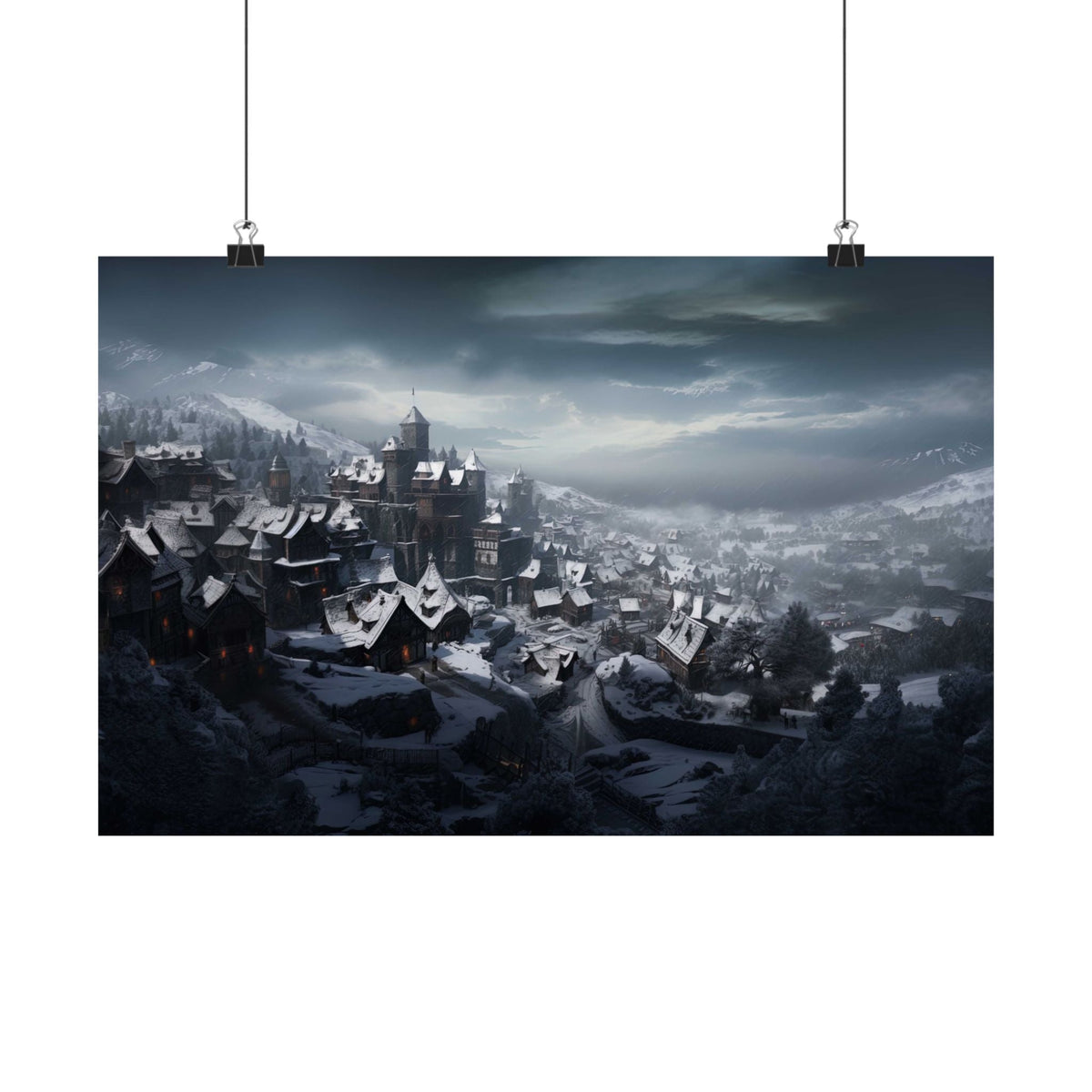 Snow Over the Old Town Poster - JG Visual Arts