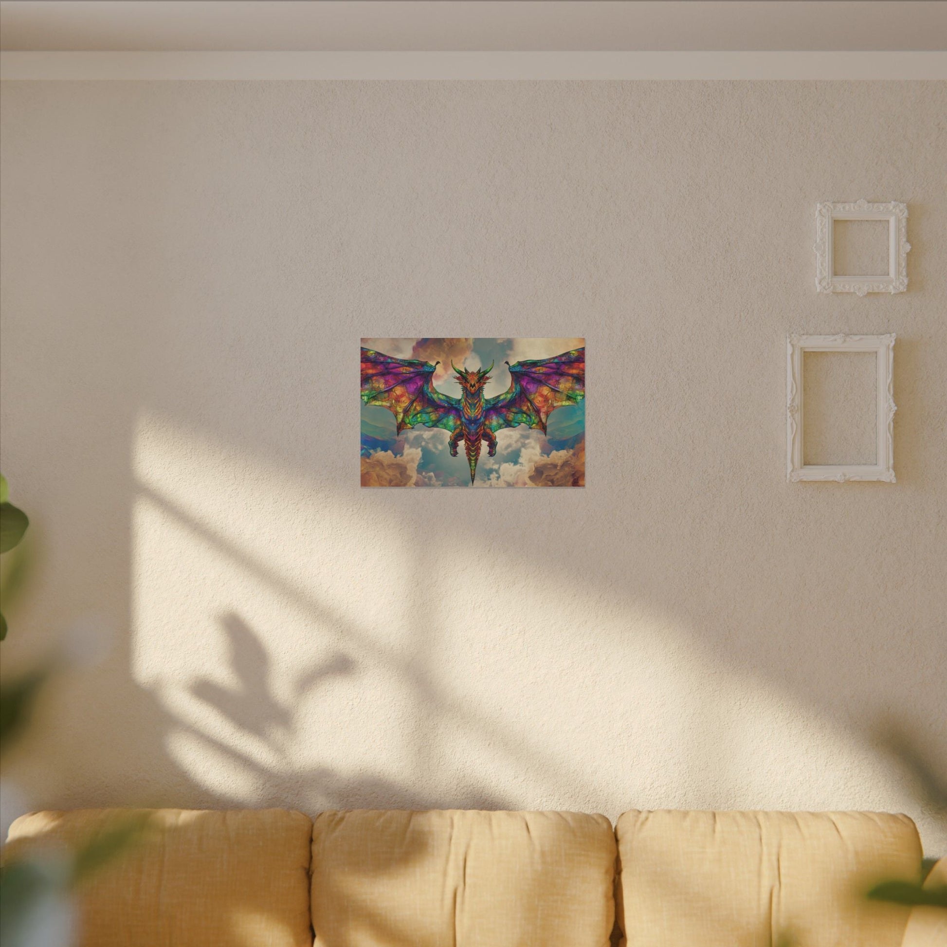 Stained Glass Dragon — Rainbow Wings Canvas - JG Visual Arts
