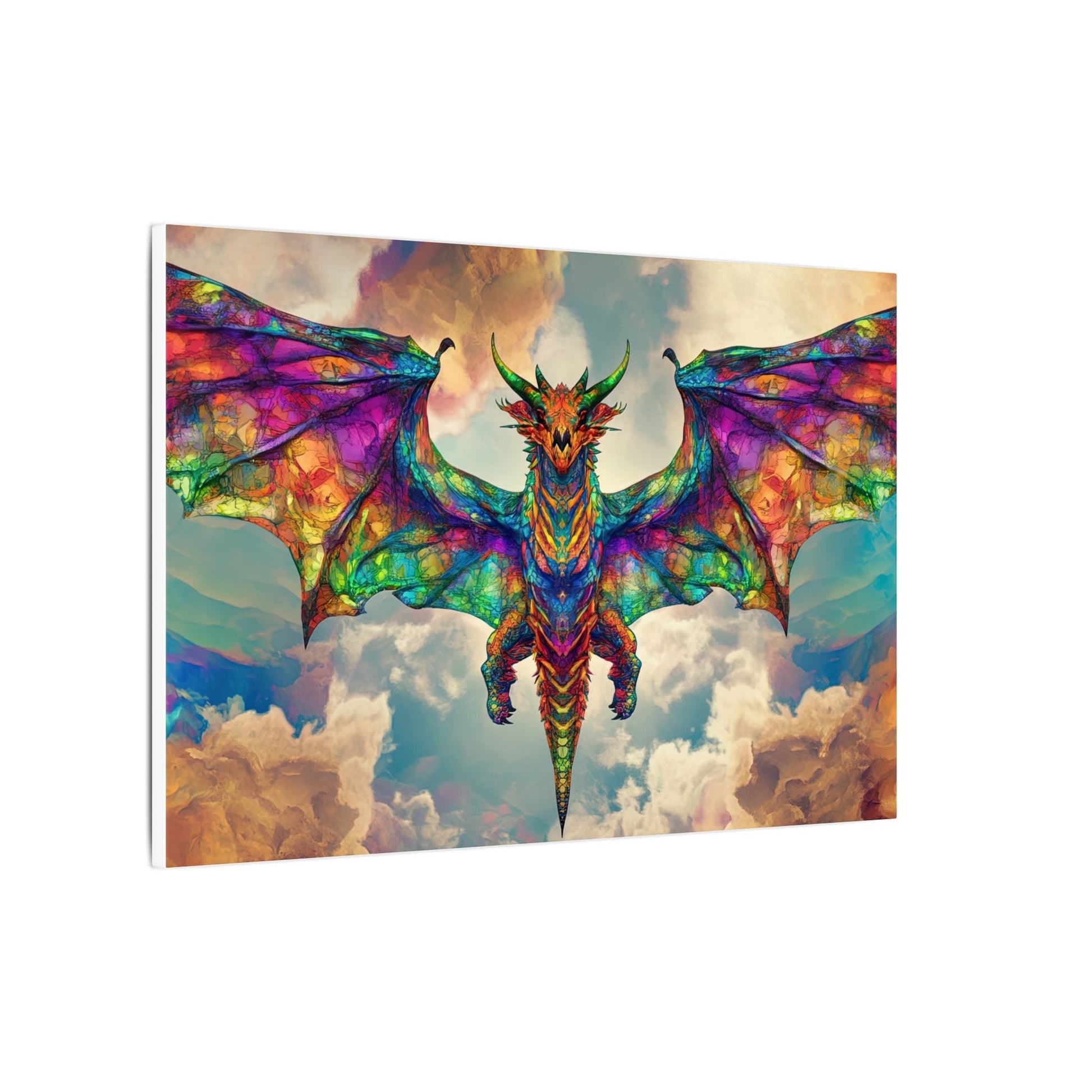 Stained Glass Dragon — Rainbow Wings Canvas - JG Visual Arts